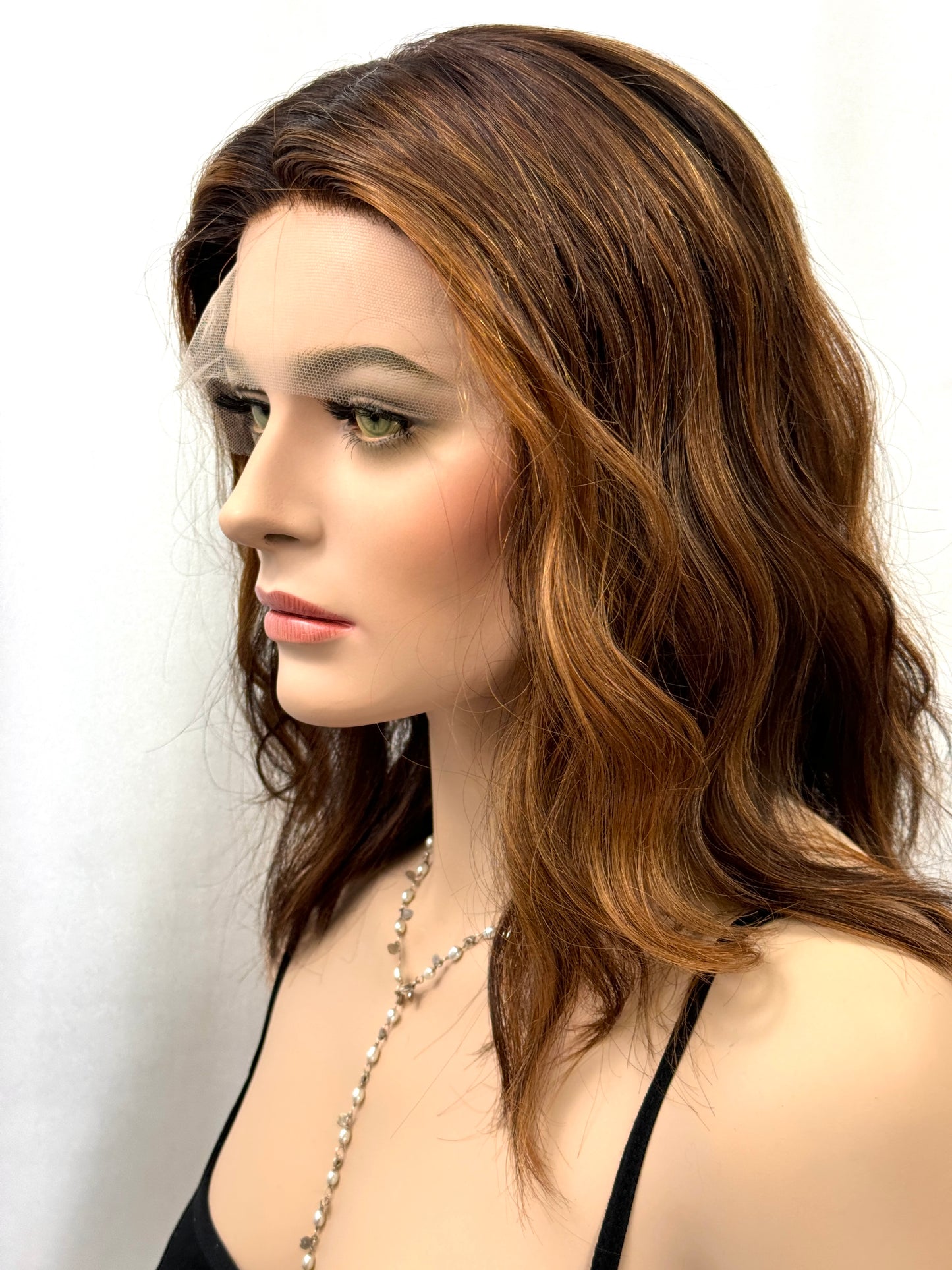 **FINAL SALE** #425**New Extra Light Thin Medical Cap**Highest Quality Remy Human Hair Silk top Lace Front Wig (M)15/16”