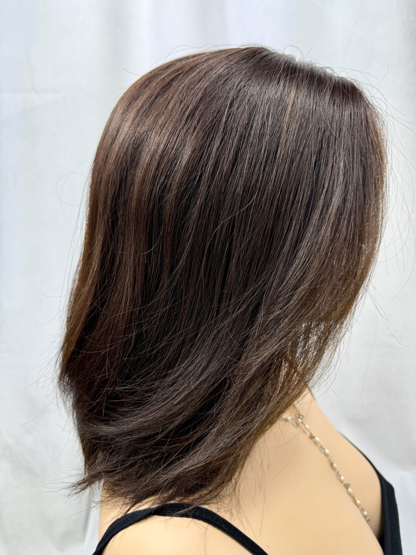 **FINAL SALE** #428 **New Extra Light Thin Medical Cap**Highest Quality Remy Human Hair Silk Top Lace Front Wig (M)16”