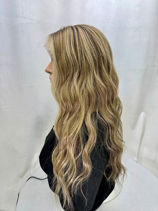 #368 **FINAL SALE** FULLY HAND TIED Highest Quality Remy Human Hair Medical "Gripper" Cap (S)23”