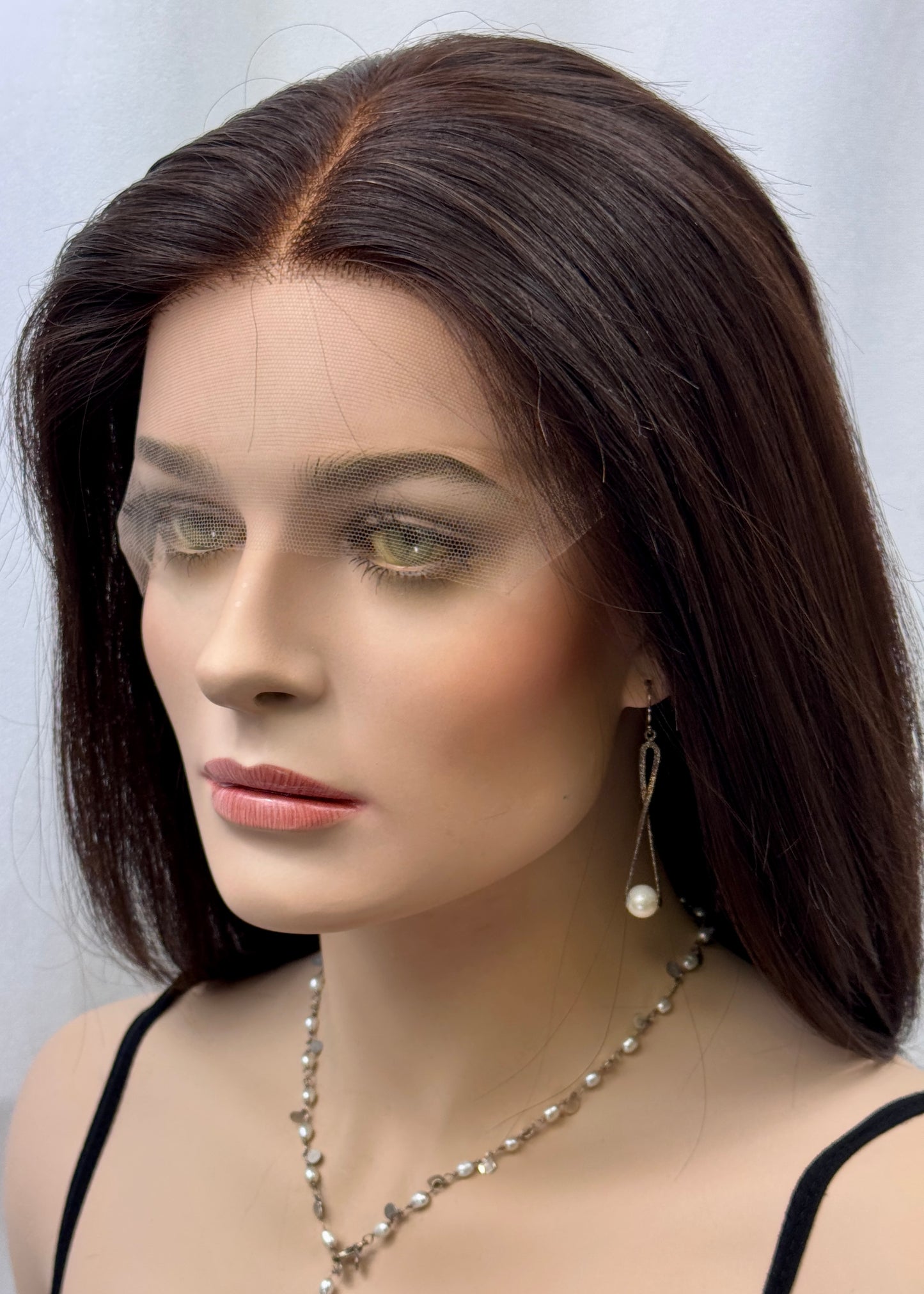 #444 **Final Sale** highest quality Remy human hair with European texture lace top wig (M) 15/16”