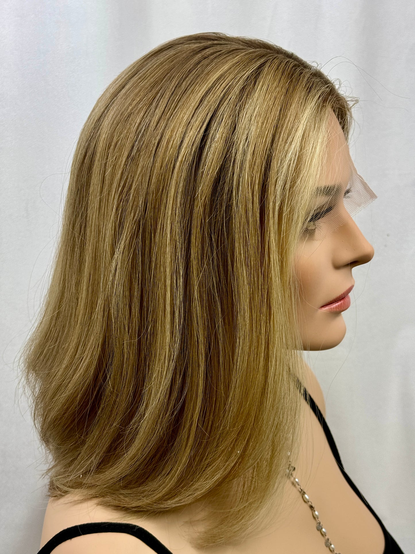 **FINAL SALE** #424 Highest Quality Remy Human Hair Lace Top Wig (M)16”