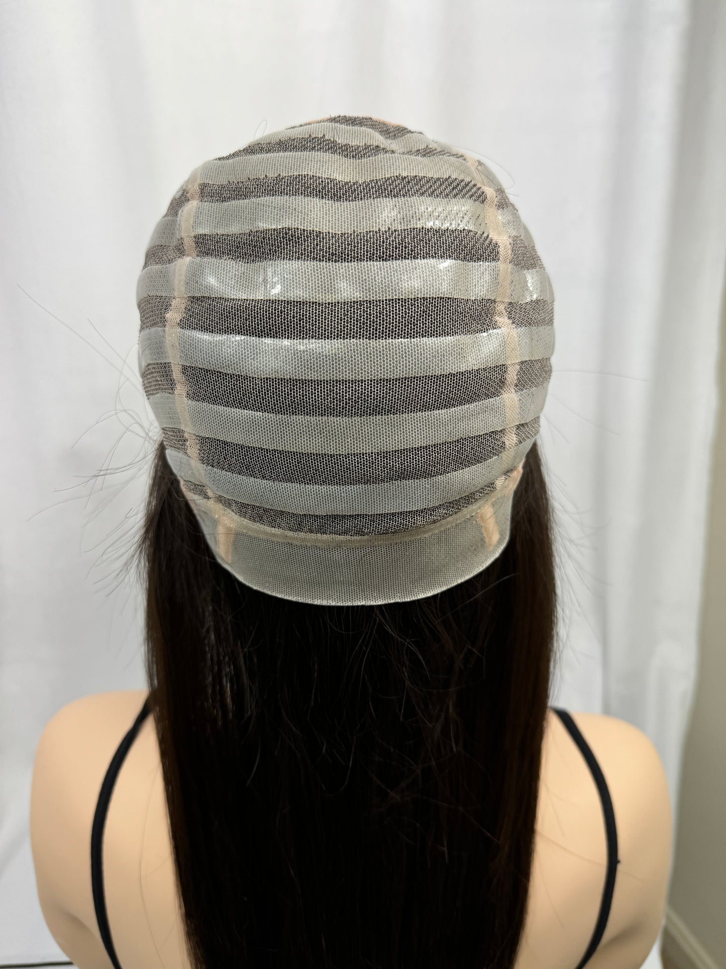**FINAL SALE** #410 FULLY HAND TIED Highest Quality Remy Human Hair Medical “Gripper” Cap (M) 23”