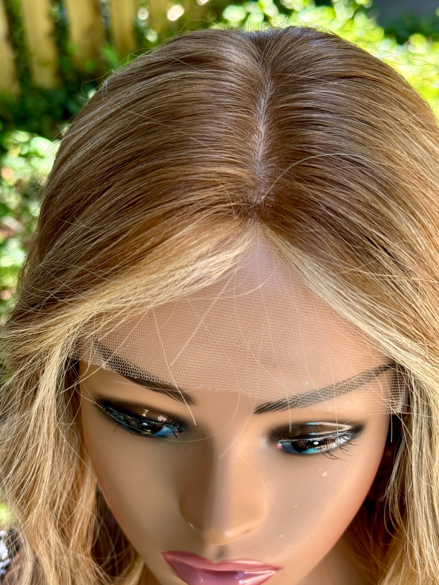 **FINAL SALE** #416 Highest Quality Remy Human Hair EXTRA LIGHT AND LOW DENSITY Medical Cap French drawn silk top with lace front (S) 16”