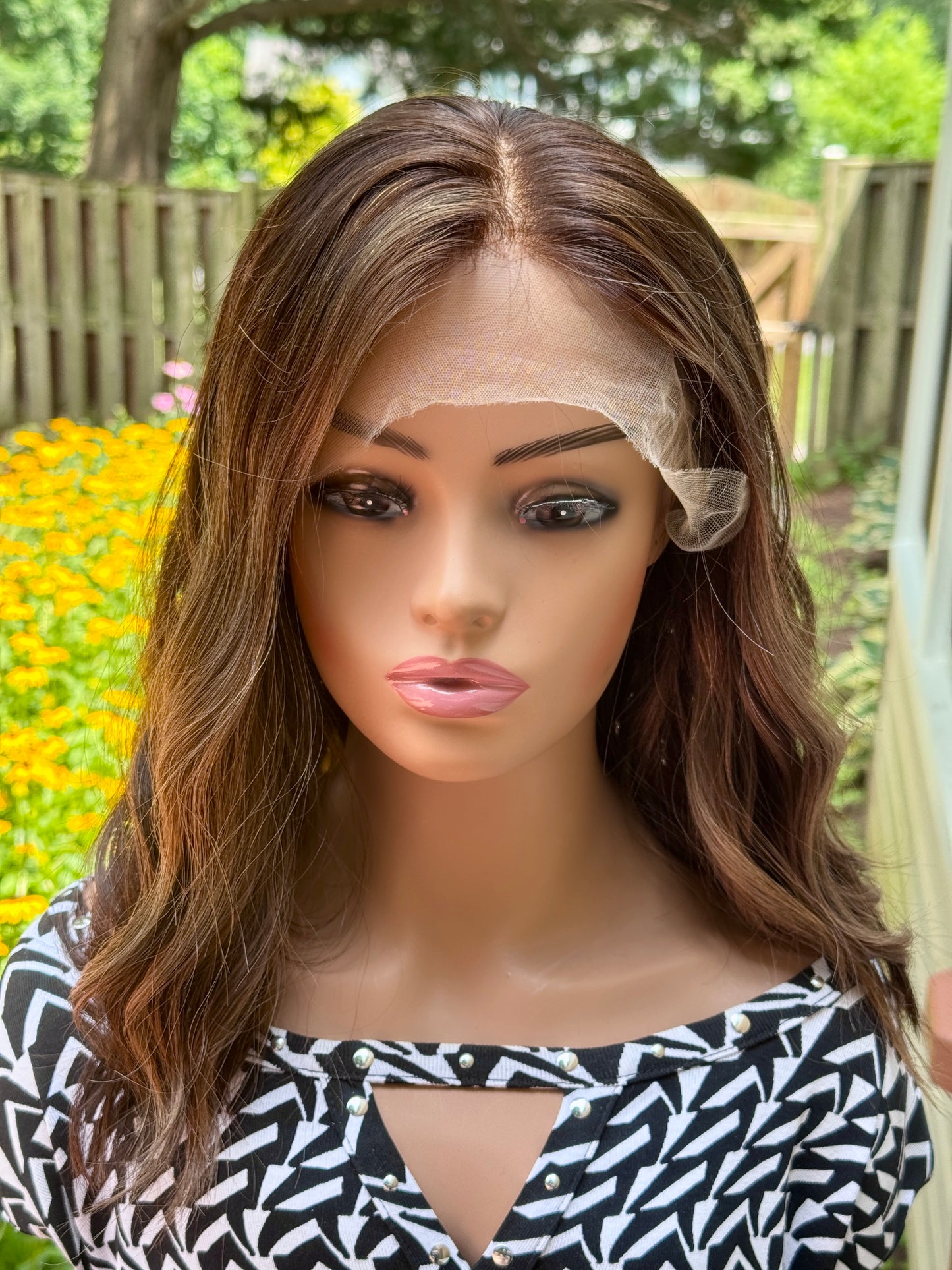 #479 Highest Quality Remy Human Hair Lace Top Kosher Wig (M)17”
