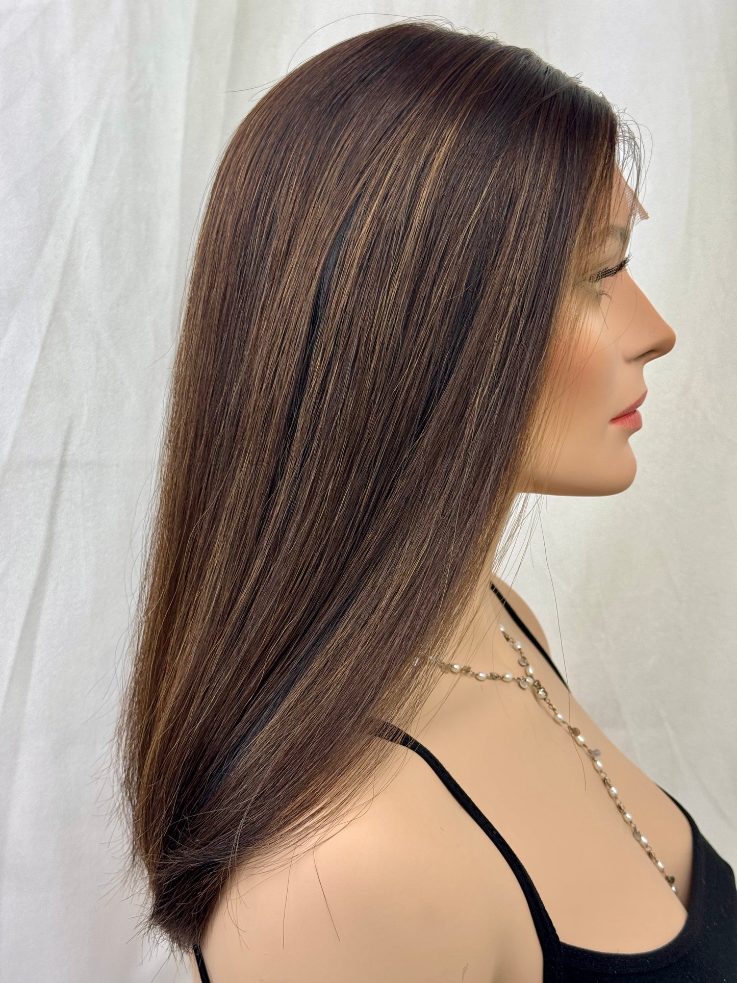 #460 **FINAL SALE** Highest Quality Remy Human Hair Lace Top Kosher Wig (S/M) 19”