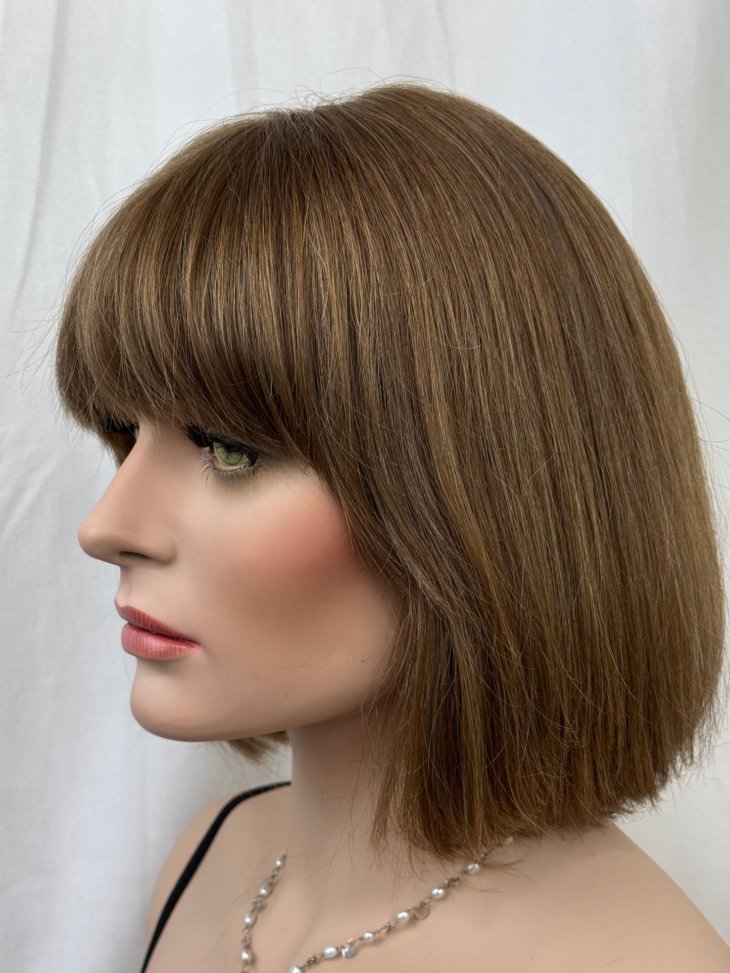 #454 **FINAL SALE**Highest Quality Remy Russian Human Hair Silk Top Kosher Wig (M) 12”