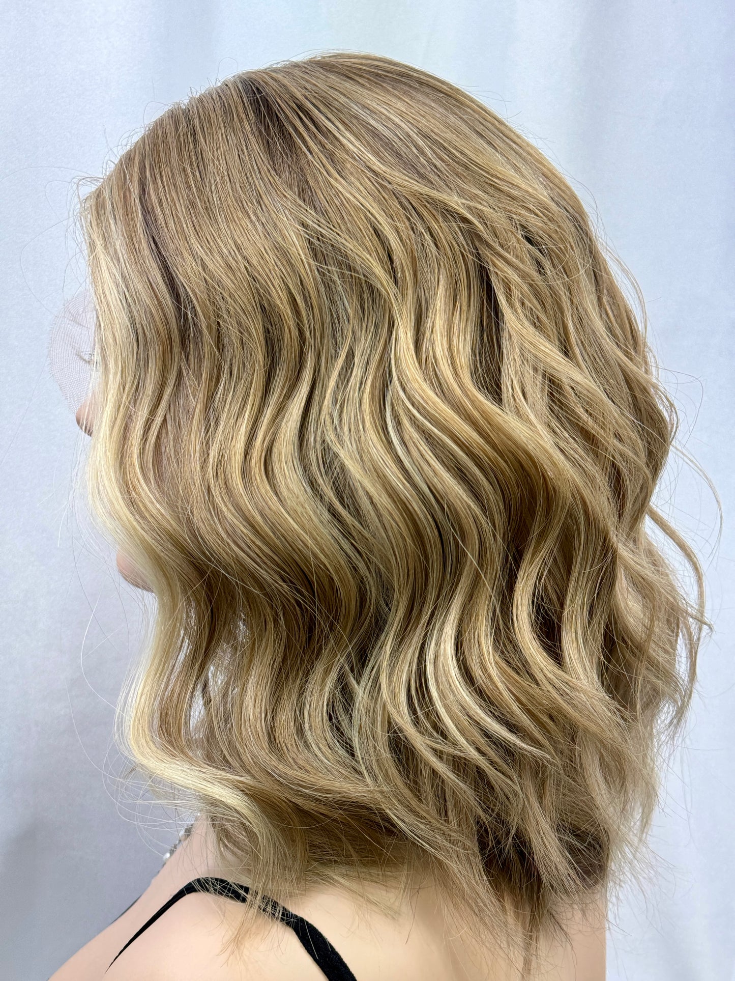 **FINAL SALE** #424 Highest Quality Remy Human Hair Lace Top Wig (M)16”
