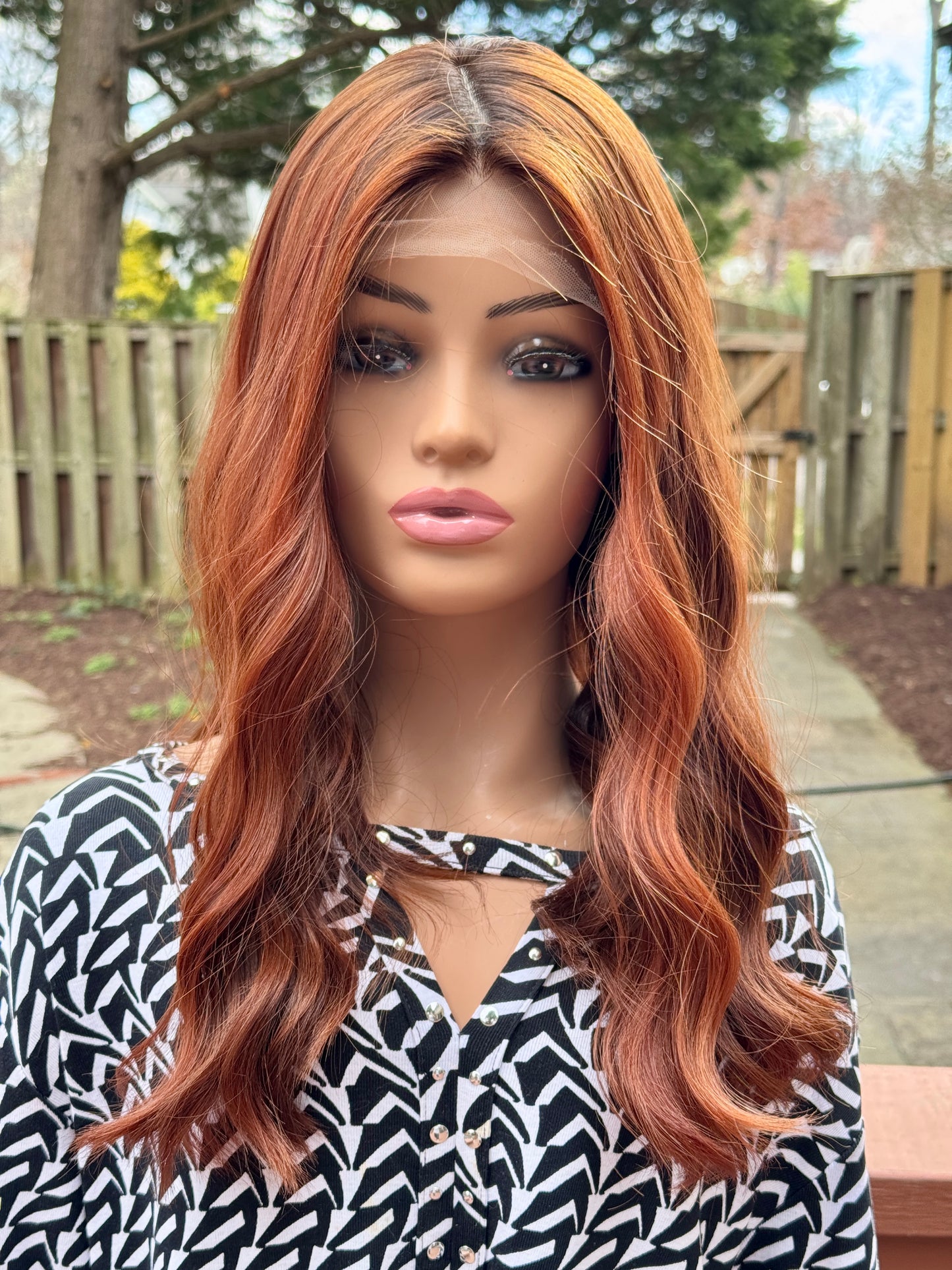 #450 highest quality Remy human hair medical cap Silk Top Lace Front Wig (M) 20/21”
