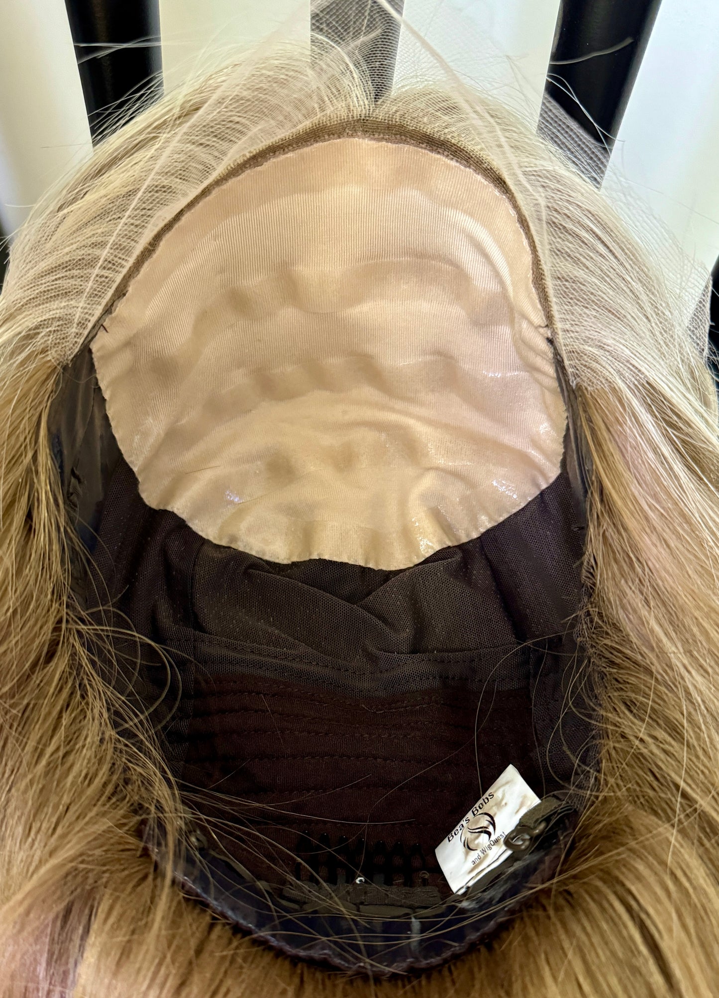 **FINAL SALE** #416 Highest Quality Remy Human Hair EXTRA LIGHT AND LOW DENSITY Medical Cap French drawn silk top with lace front (S) 16”