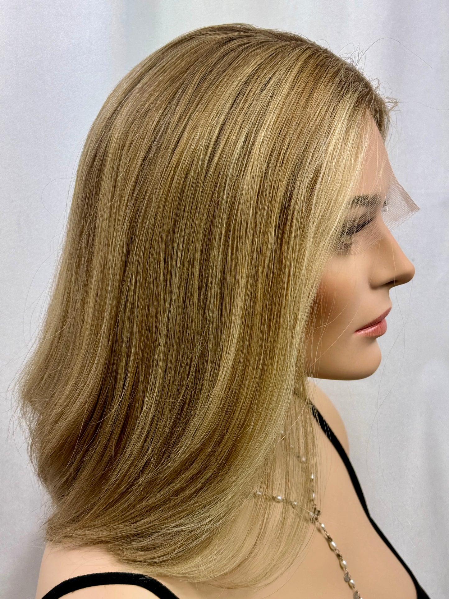 **FINAL SALE** #424 Highest Quality Remy Human Hair Lace Top Wig (M)16”