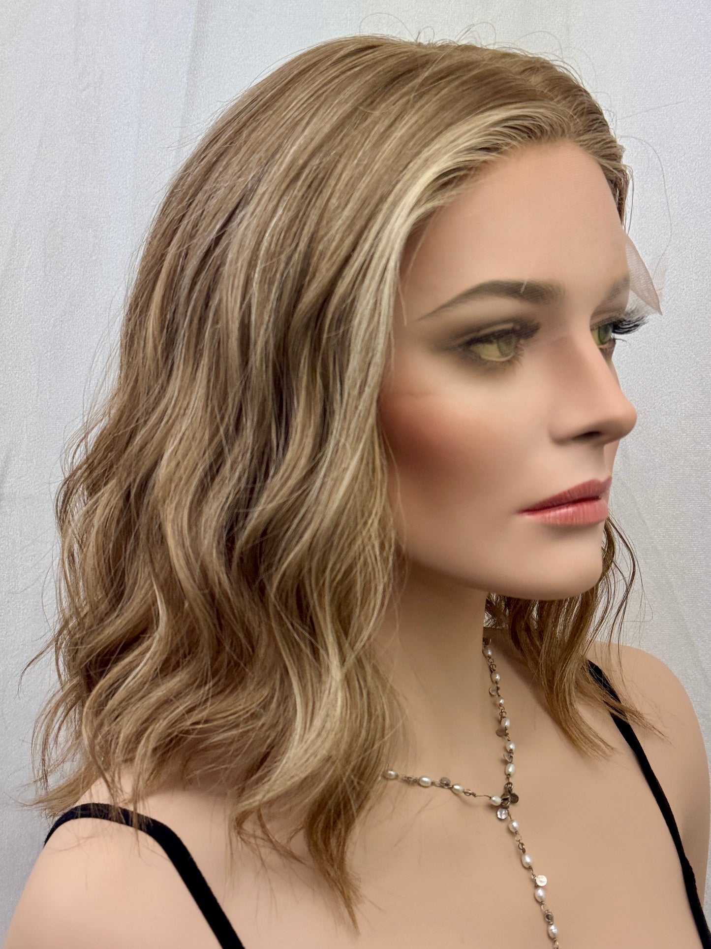 #478 French Drawn Medical Cap with light density and highest quality Remy Human hair (S) 16”