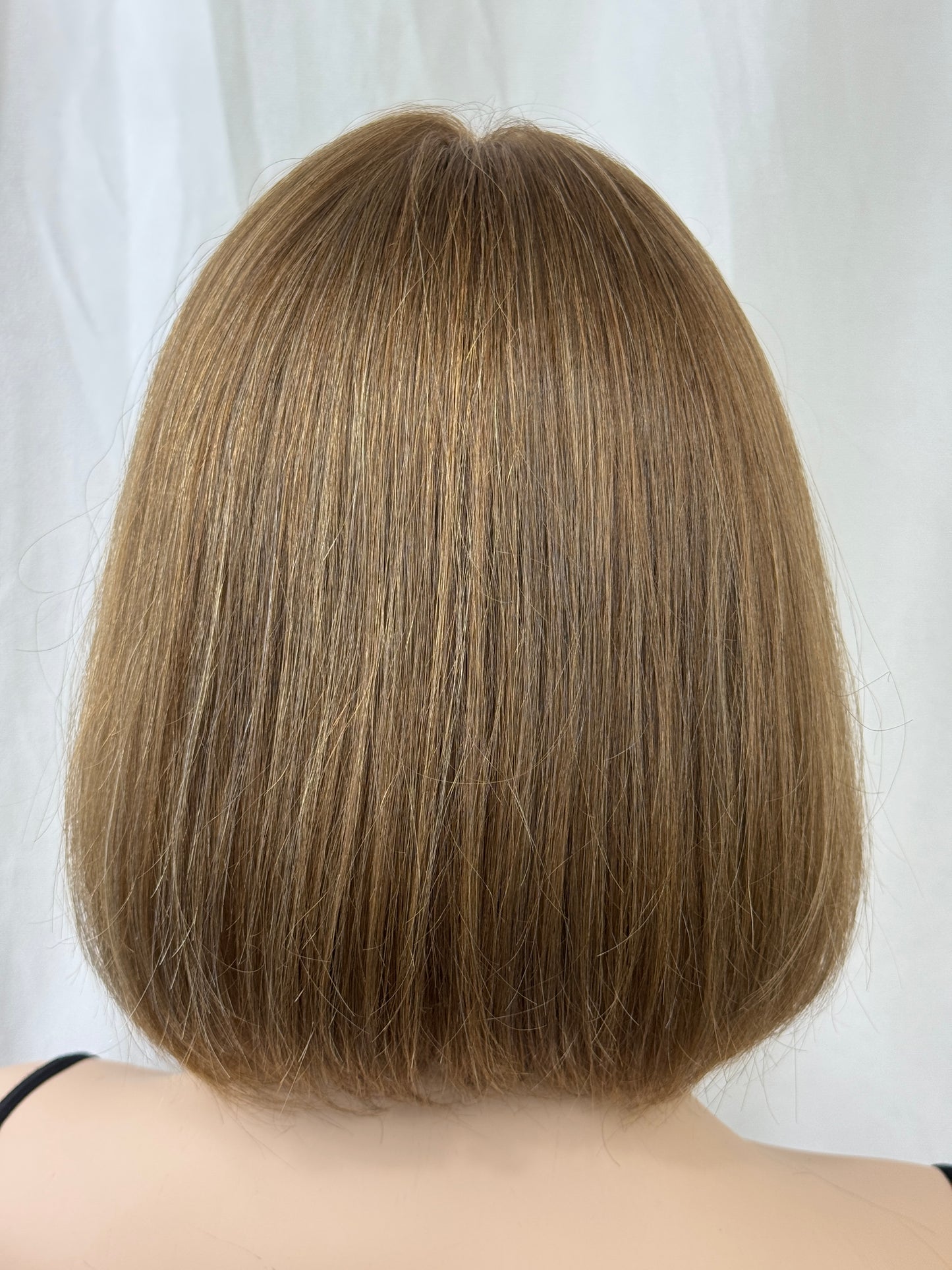 #454 **FINAL SALE**Highest Quality Remy Russian Human Hair Silk Top Kosher Wig (M) 12”