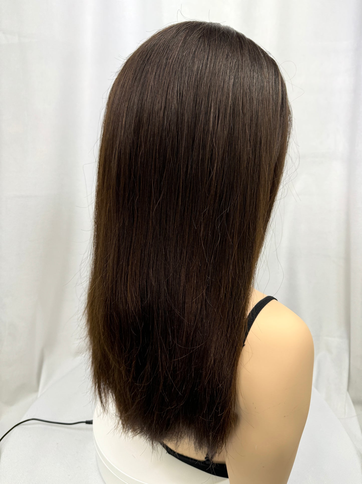 **FINAL SALE** #410 FULLY HAND TIED Highest Quality Remy Human Hair Medical “Gripper” Cap (M) 23”