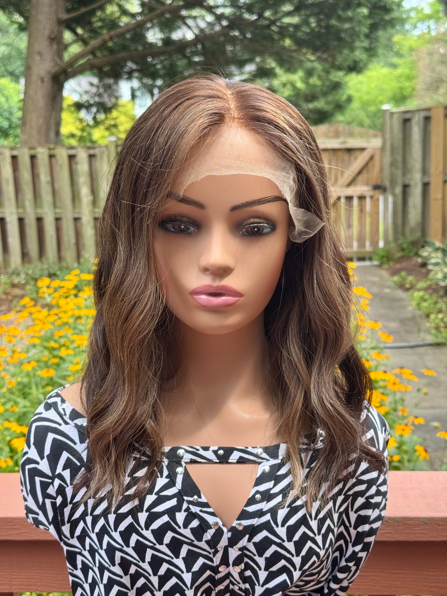 #479 Highest Quality Remy Human Hair Lace Top Kosher Wig (M)17”