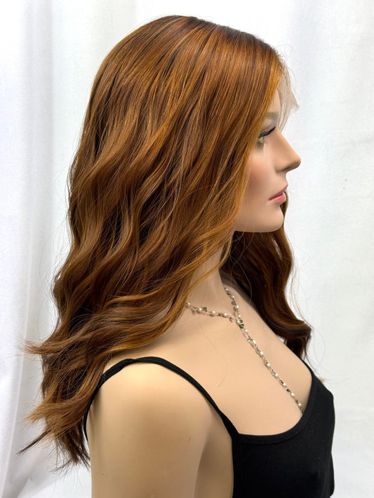 #451 Highest Quality Remy Human Hair Medical Cap, Silk Top with Lace Front Wig (M)20/21”