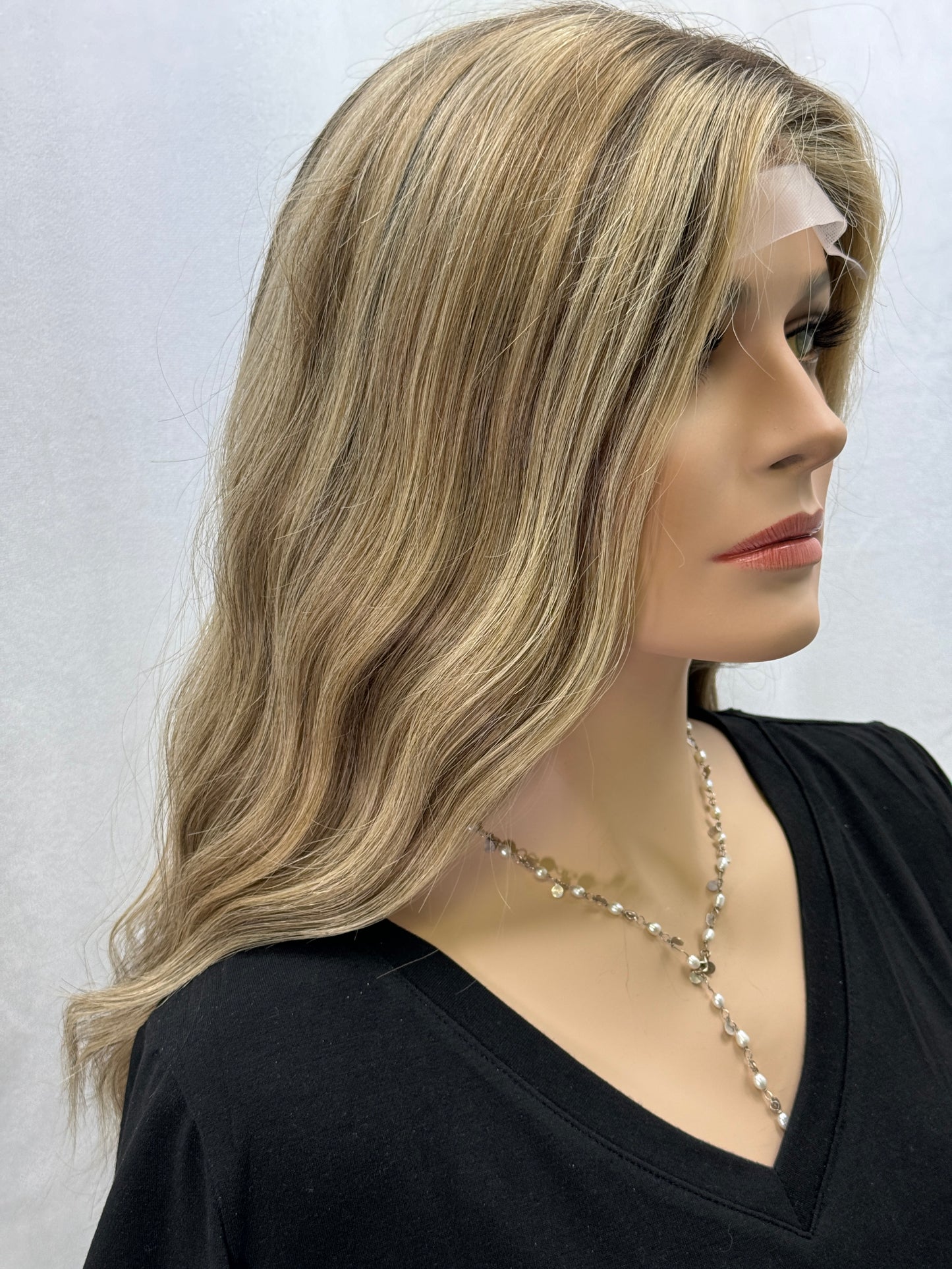 #368 **FINAL SALE** FULLY HAND TIED Highest Quality Remy Human Hair Medical "Gripper" Cap (S)23”