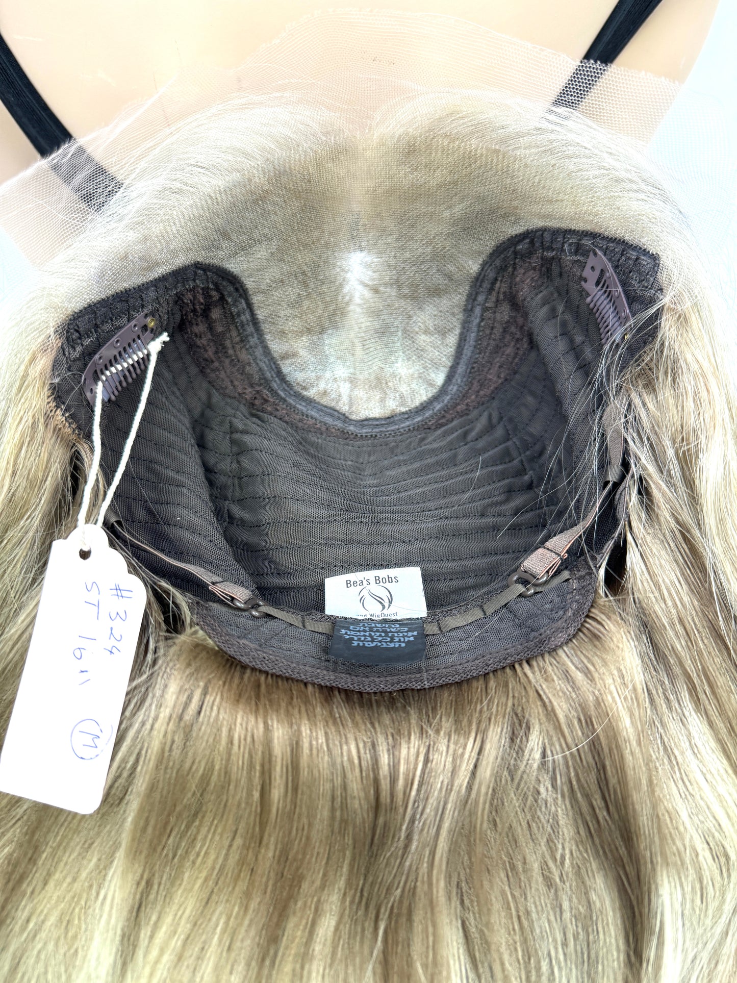 #324 **Final Sale** Highest Quality Remy Human Hair Lace Top Kosher Wig (M)15”