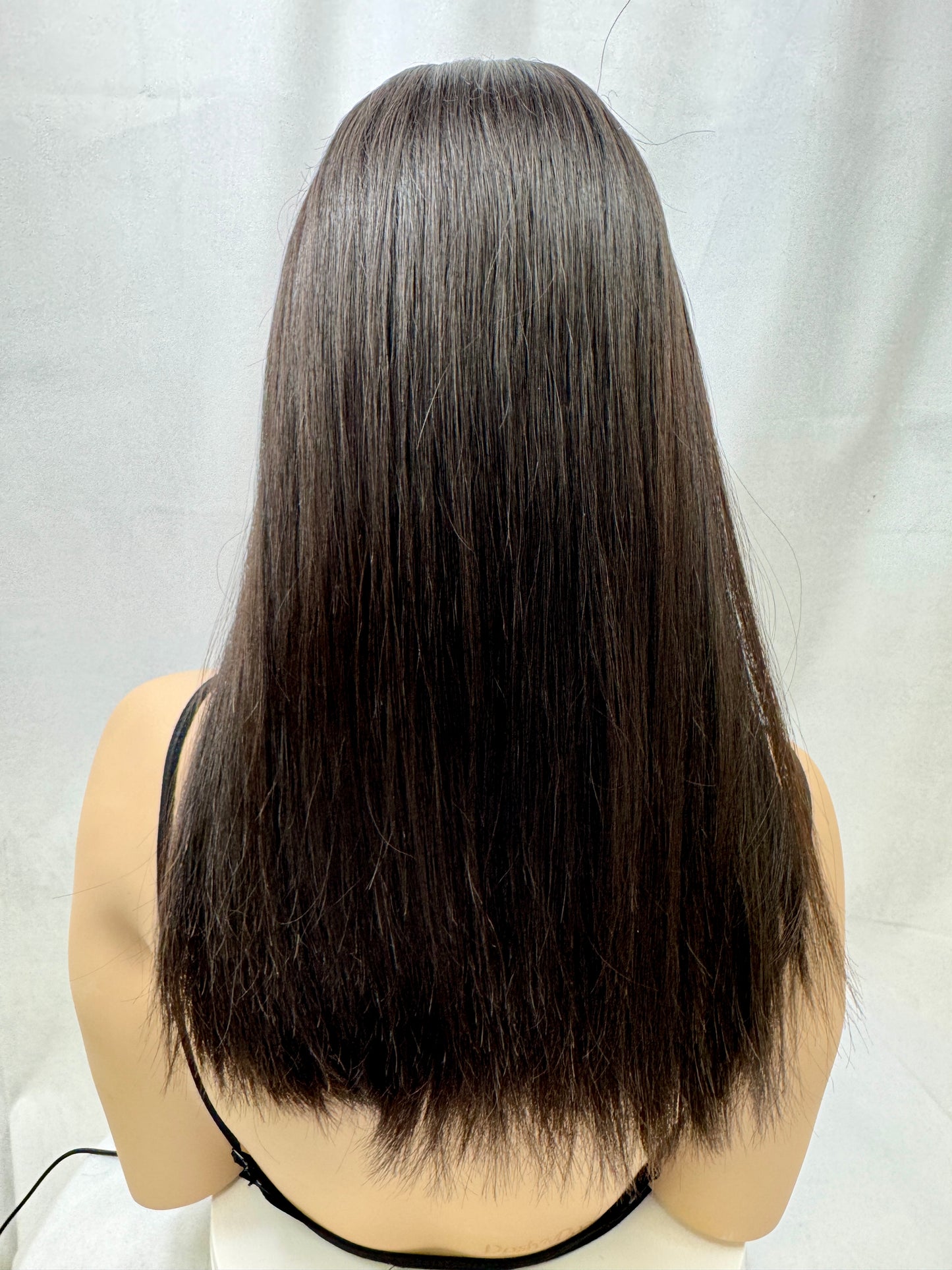 #443 **Final Sale**Highest Quality Remy Human Hair with European Texture Lace Top Kosher Wig (S)20”
