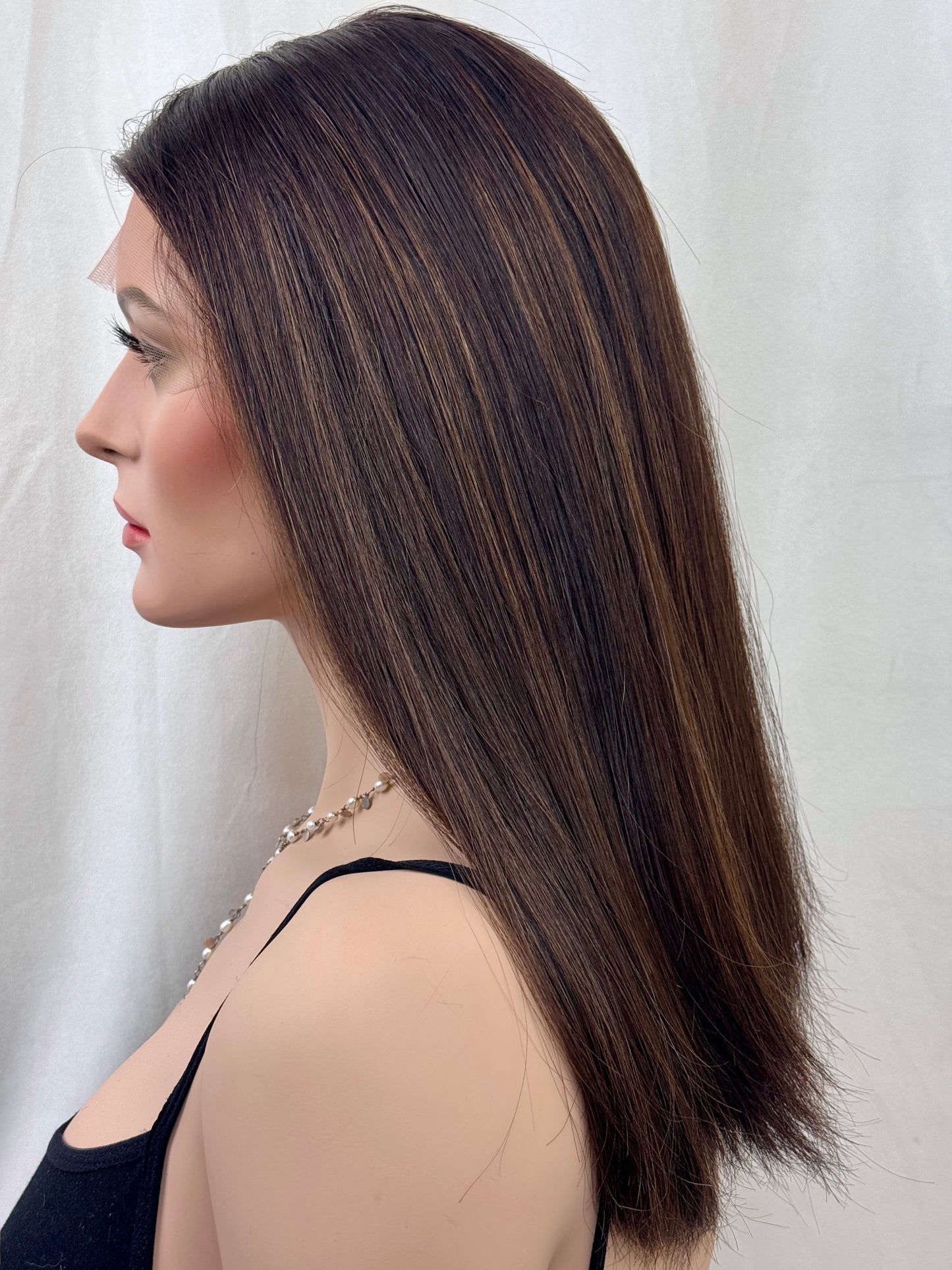 #460 **FINAL SALE** Highest Quality Remy Human Hair Lace Top Kosher Wig (S/M) 19”