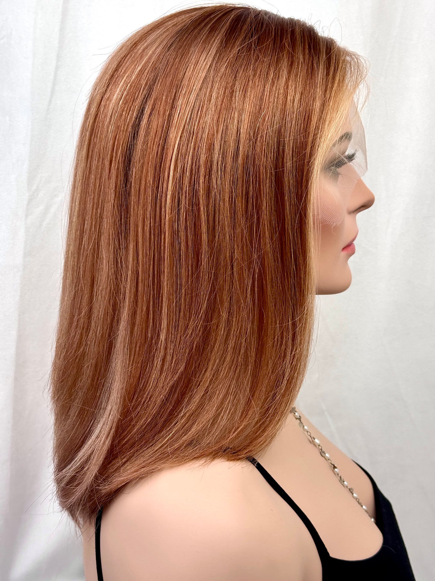 #467 Highest Quality Remy Human Hair Low Density Medical Cap French Drawn, extra thin Silk Top with Lace Front (S) 17”