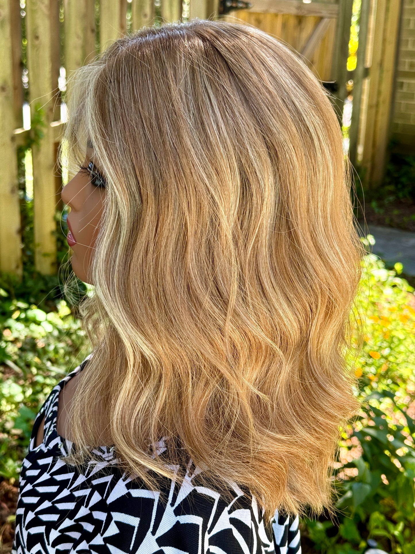 **FINAL SALE** #416 Highest Quality Remy Human Hair EXTRA LIGHT AND LOW DENSITY Medical Cap French drawn silk top with lace front (S) 16”