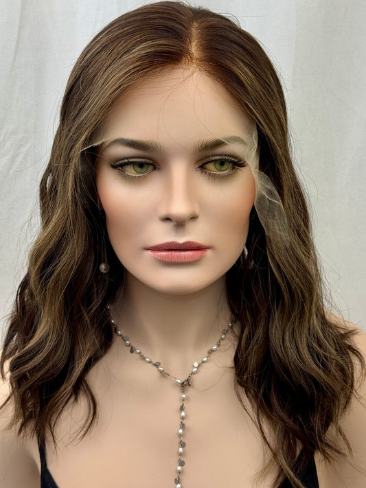 #479 **FINAL SALE ** Highest Quality Remy Human Hair Lace Top Kosher Wig (M)17”