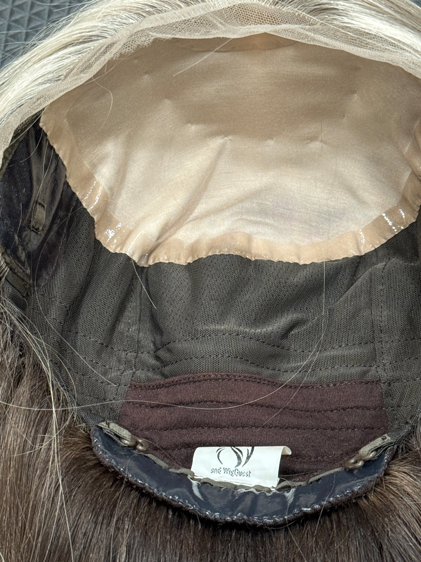 #502 Higjest Quality Remy Human Hair medical cap wig with French drawn silk top and lace front and extra light cap and density (S)18/19”