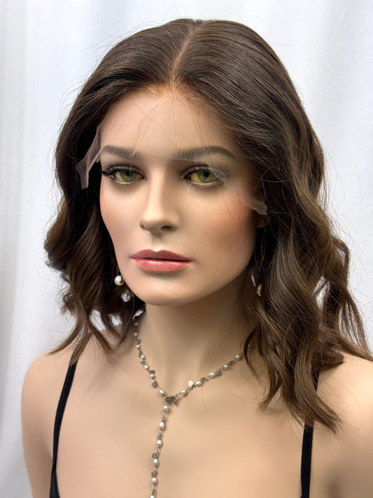 #449 Highest quality Remy human hair lace top wig (M)14”