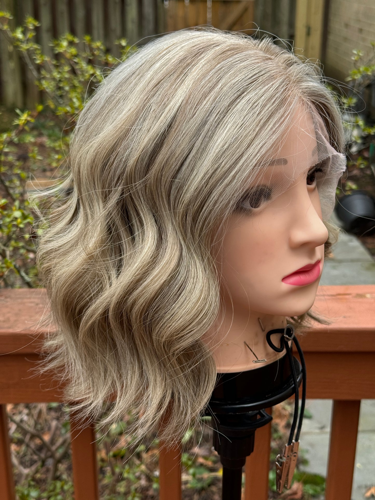 #324 **Final Sale** Highest Quality Remy Human Hair Lace Top Kosher Wig (M)15”