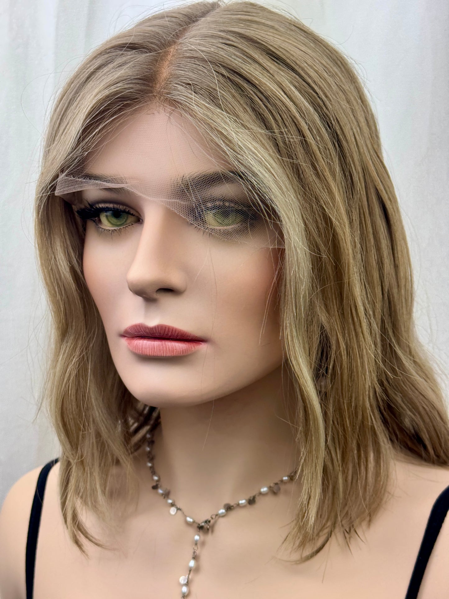 #484 Highest Quality Remy Human Hair Lace Top Kosher Wig (S) 15“