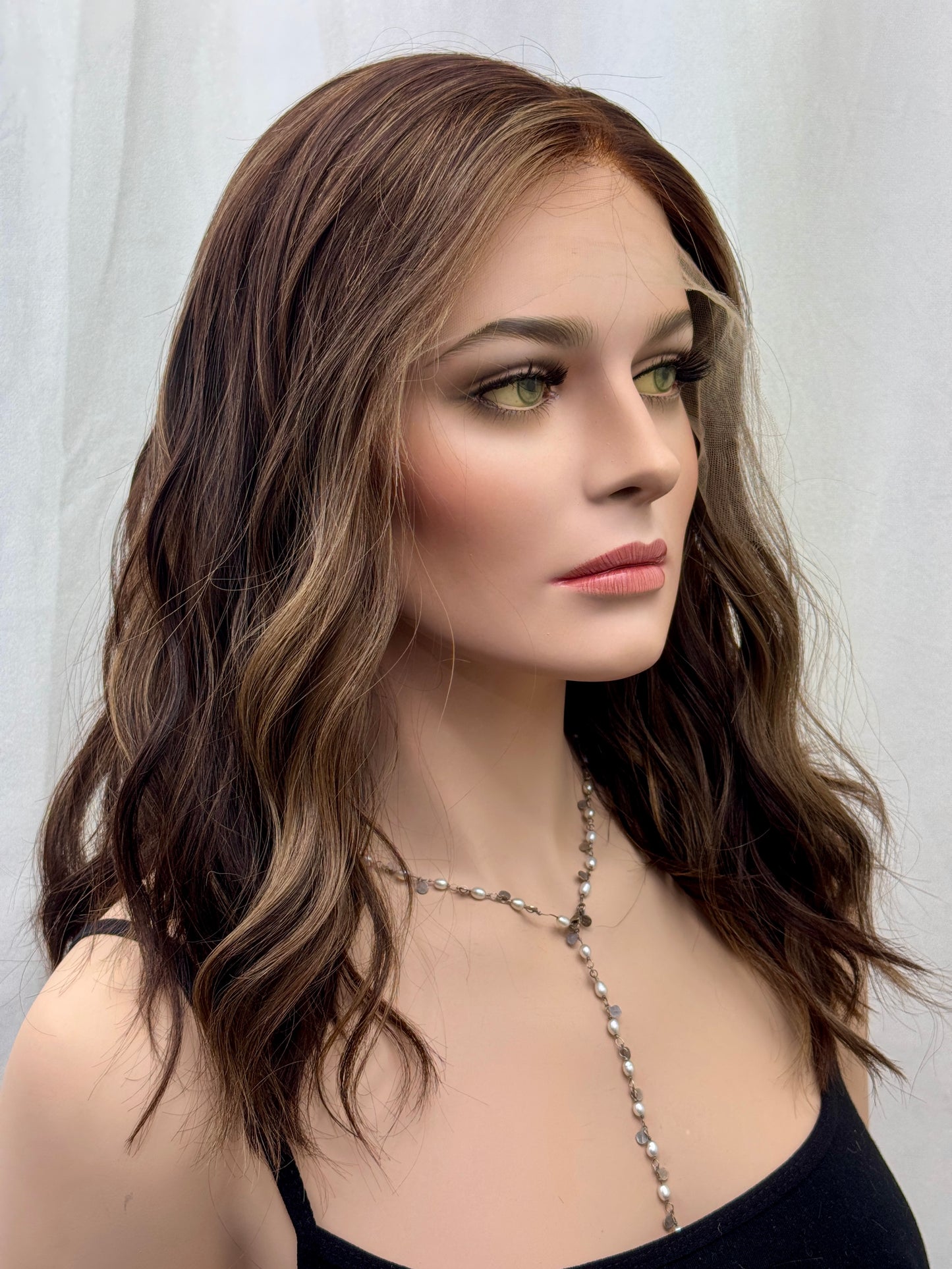 #479 Highest Quality Remy Human Hair Lace Top Kosher Wig (M)17”