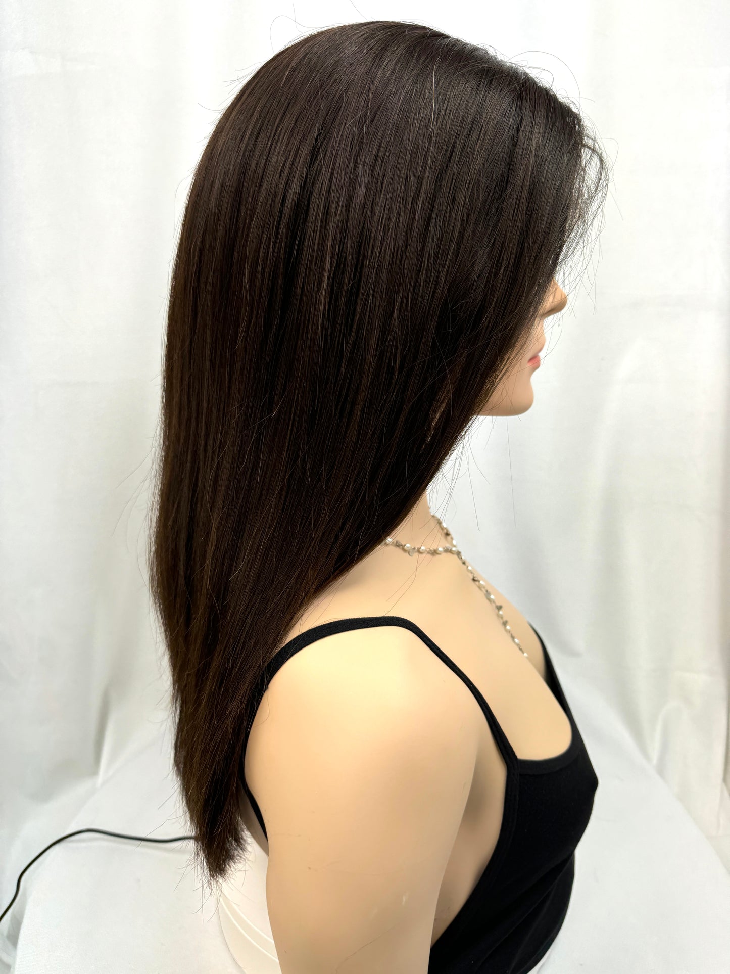 **FINAL SALE** #410 FULLY HAND TIED Highest Quality Remy Human Hair Medical “Gripper” Cap (M) 23”