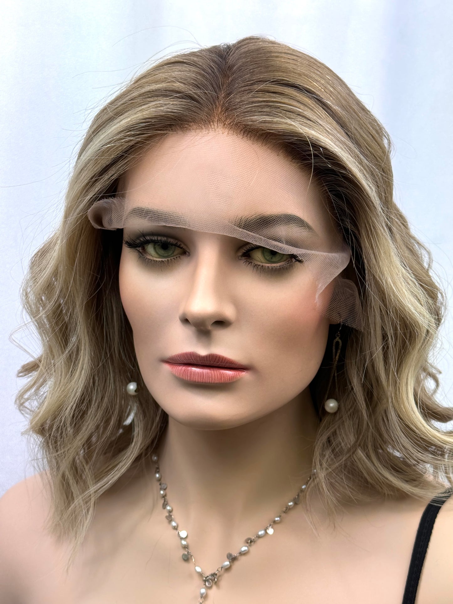 **FINAL SALE** #424 Highest Quality Remy Human Hair Lace Top Wig (M)16”