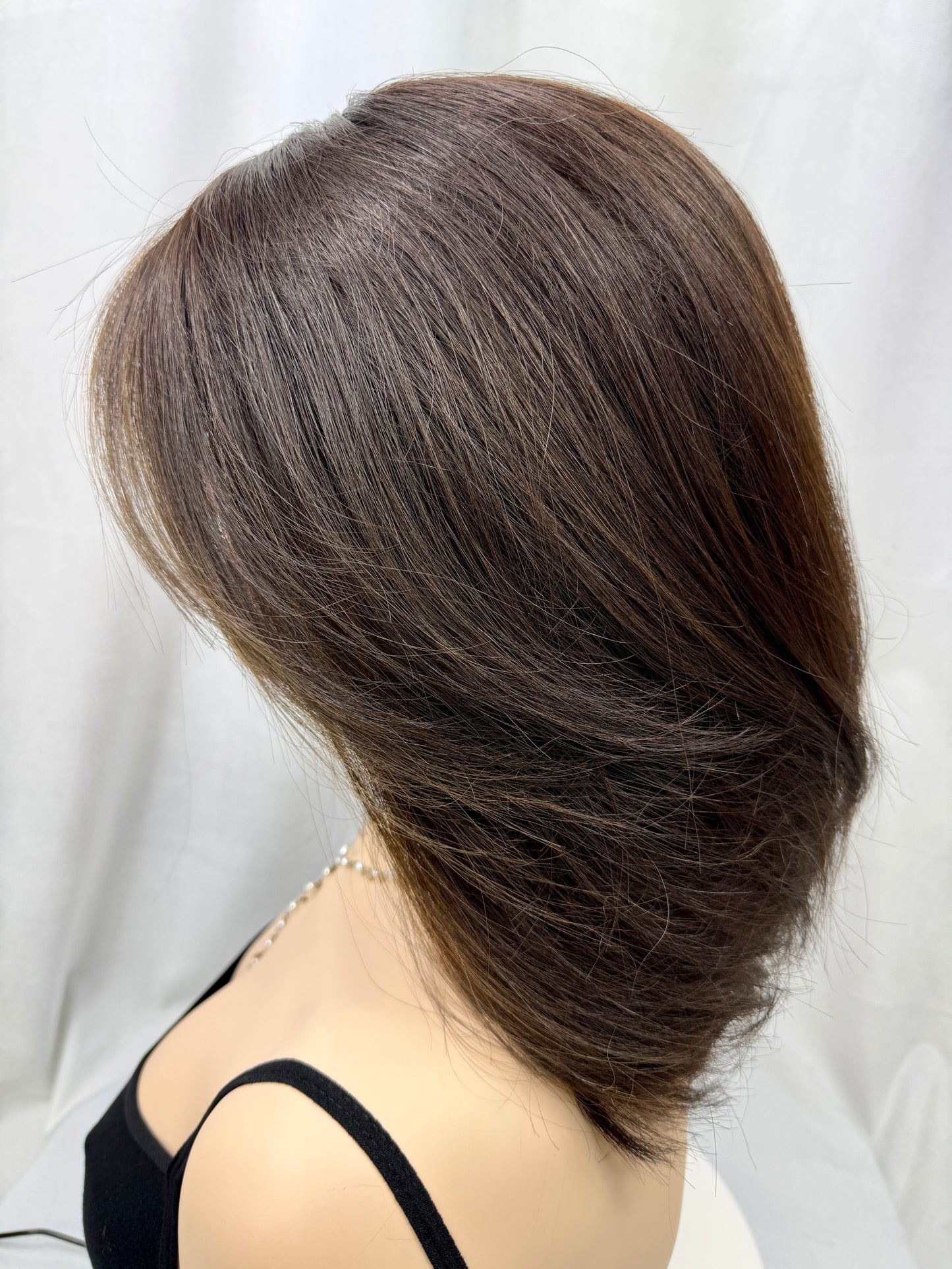 **FINAL SALE** #428 **New Extra Light Thin Medical Cap**Highest Quality Remy Human Hair Silk Top Lace Front Wig (M)16”