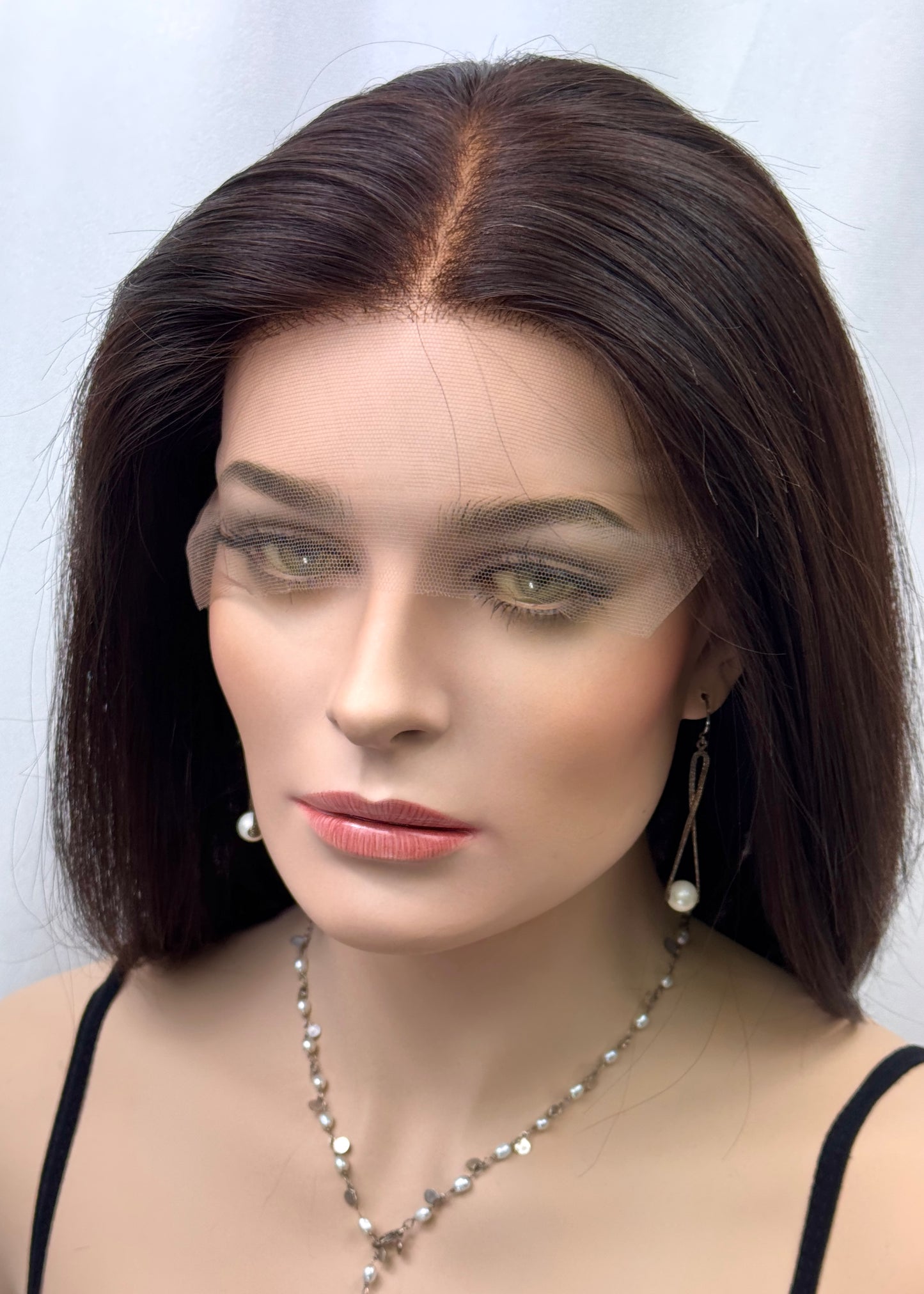 #444 **Final Sale** highest quality Remy human hair with European texture lace top wig (M) 15/16”