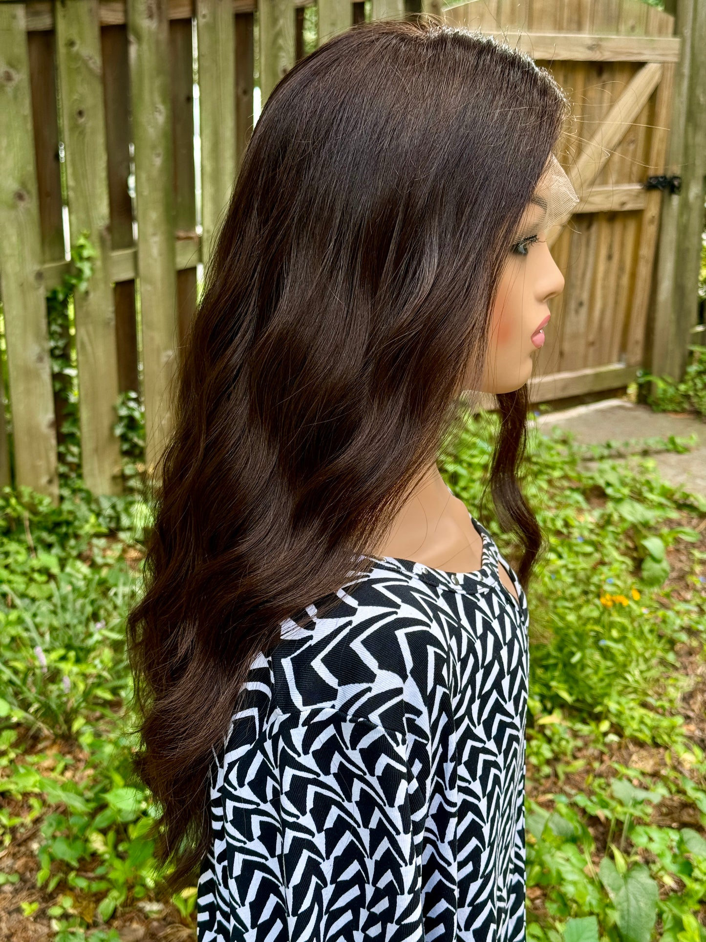 **FINAL SALE** #411 Highest Quality Remy Human Hair Lace Top Wig (XS)24”