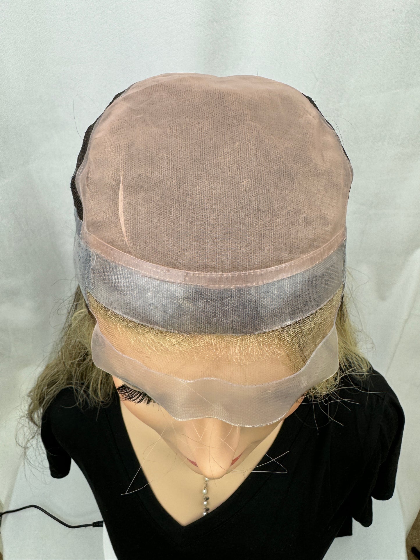 #368 **FINAL SALE** FULLY HAND TIED Highest Quality Remy Human Hair Medical "Gripper" Cap (S)23”
