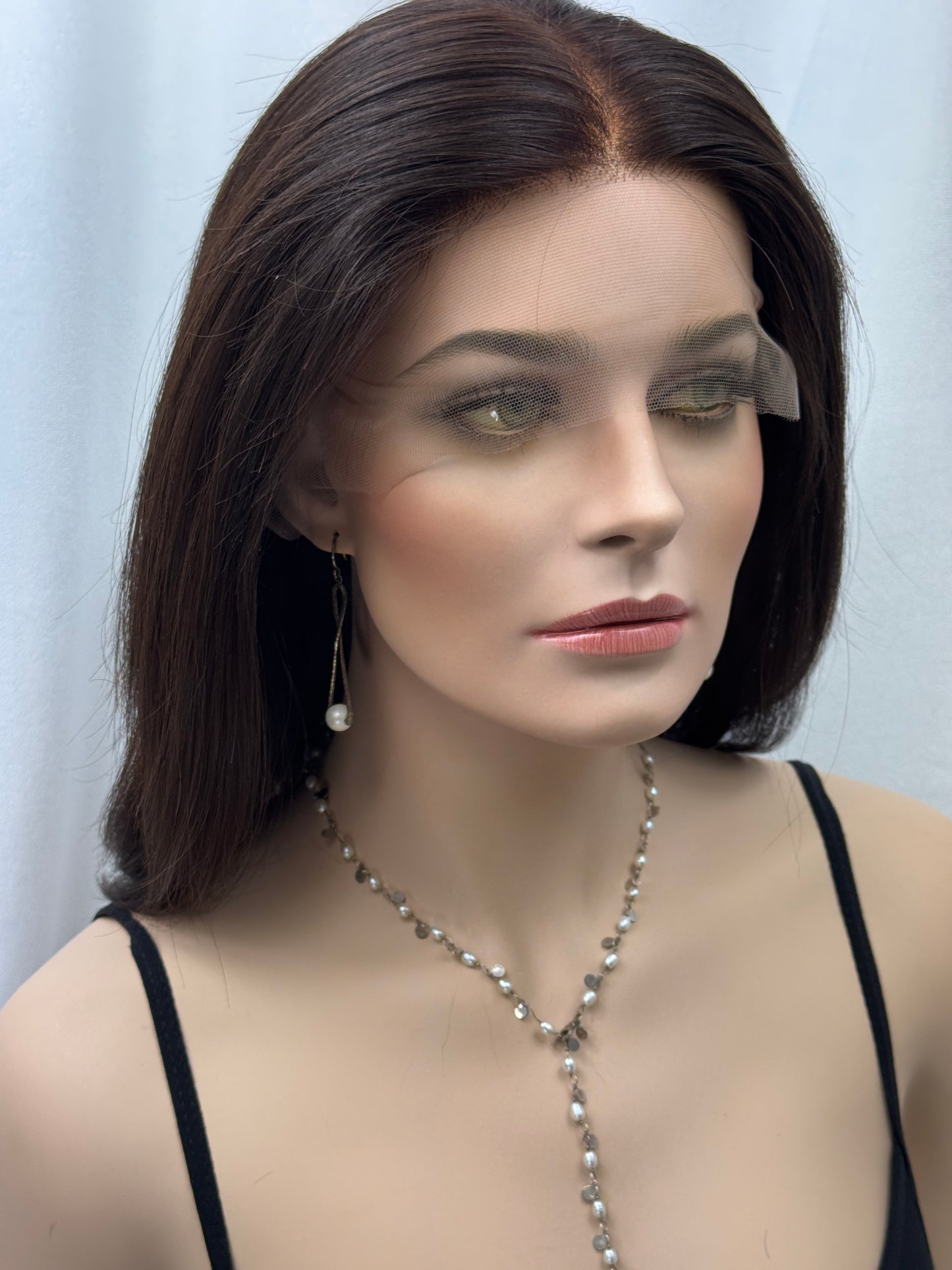 #444 **Final Sale** highest quality Remy human hair with European texture lace top wig (M) 15/16”