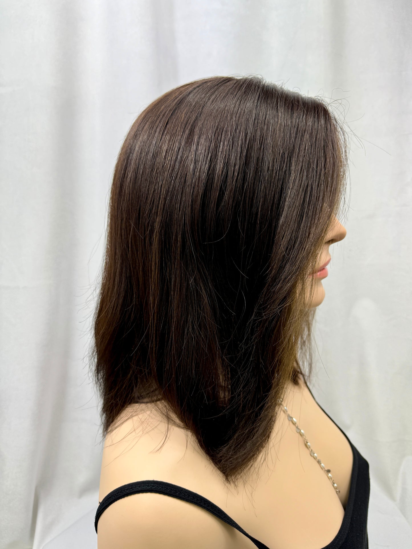 **FINAL SALE** #428 **New Extra Light Thin Medical Cap**Highest Quality Remy Human Hair Silk Top Lace Front Wig (M)16”