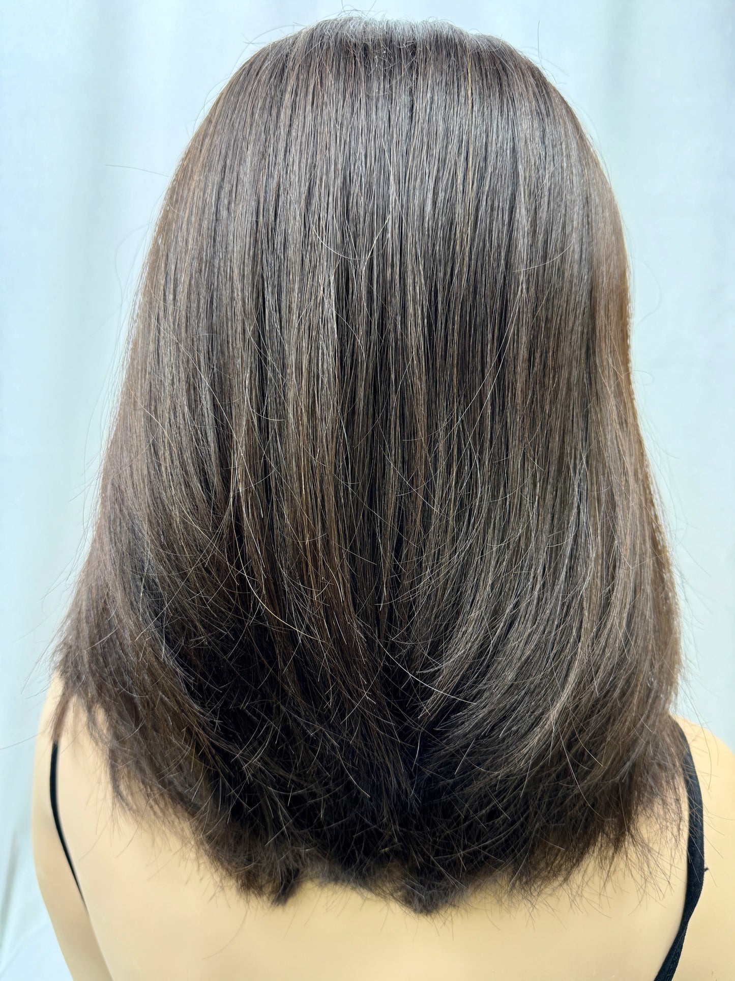 **FINAL SALE** #428 **New Extra Light Thin Medical Cap**Highest Quality Remy Human Hair Silk Top Lace Front Wig (M)16”