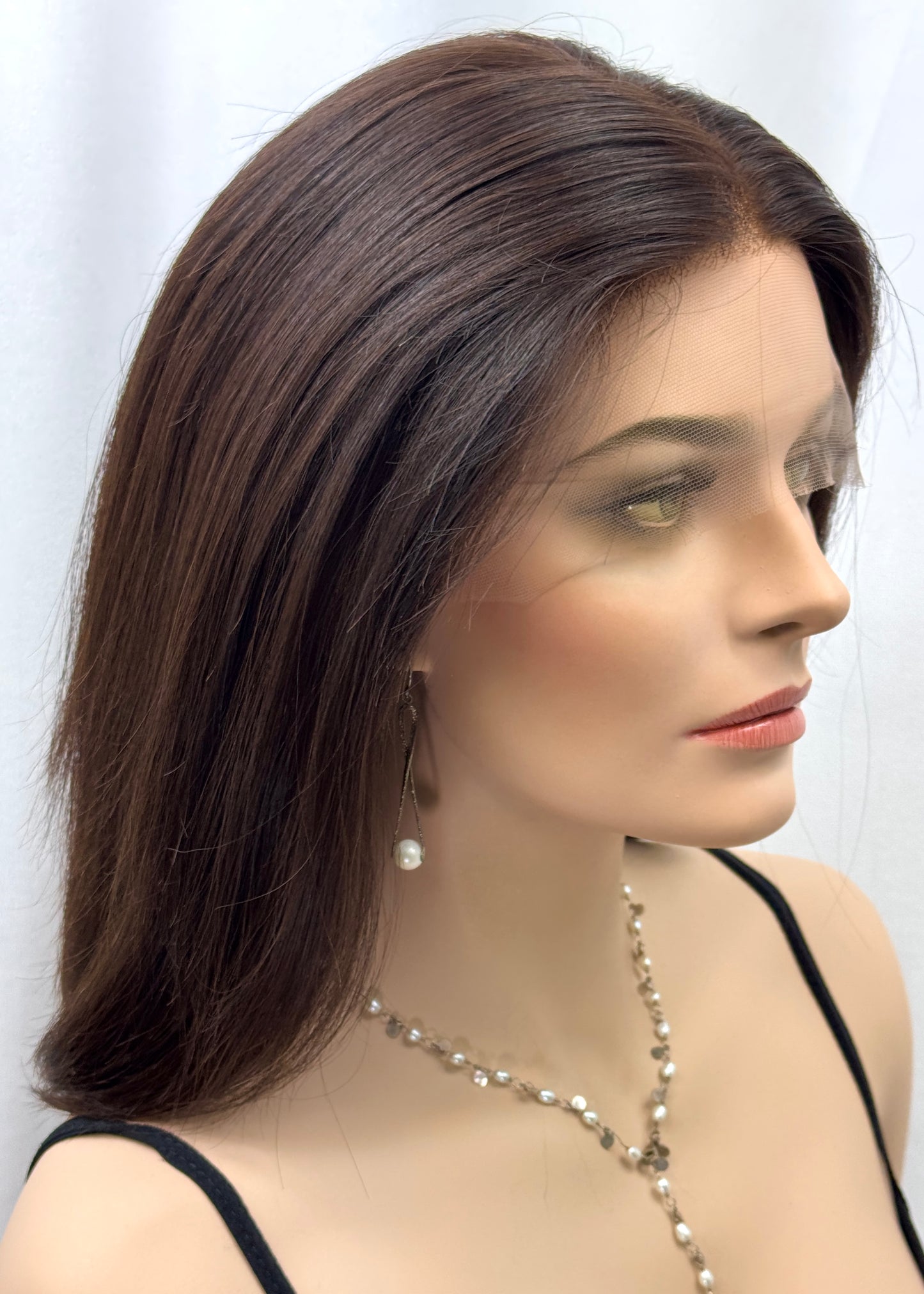 #444 **Final Sale** highest quality Remy human hair with European texture lace top wig (M) 15/16”
