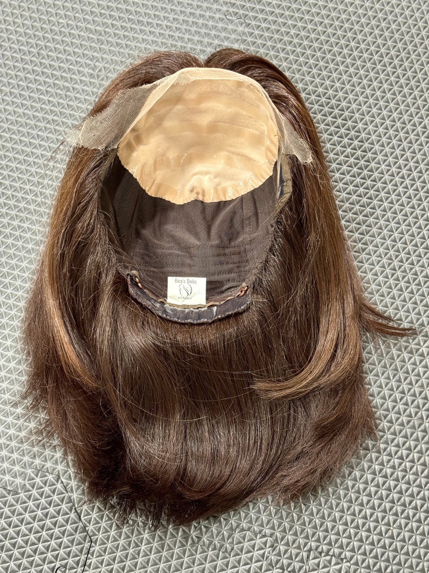 #497Highest Quality Remy Human Hair Medical Cap Silk Top Lace Front Wig with extra light density and very thin, light silk top with lace front(S) 14”