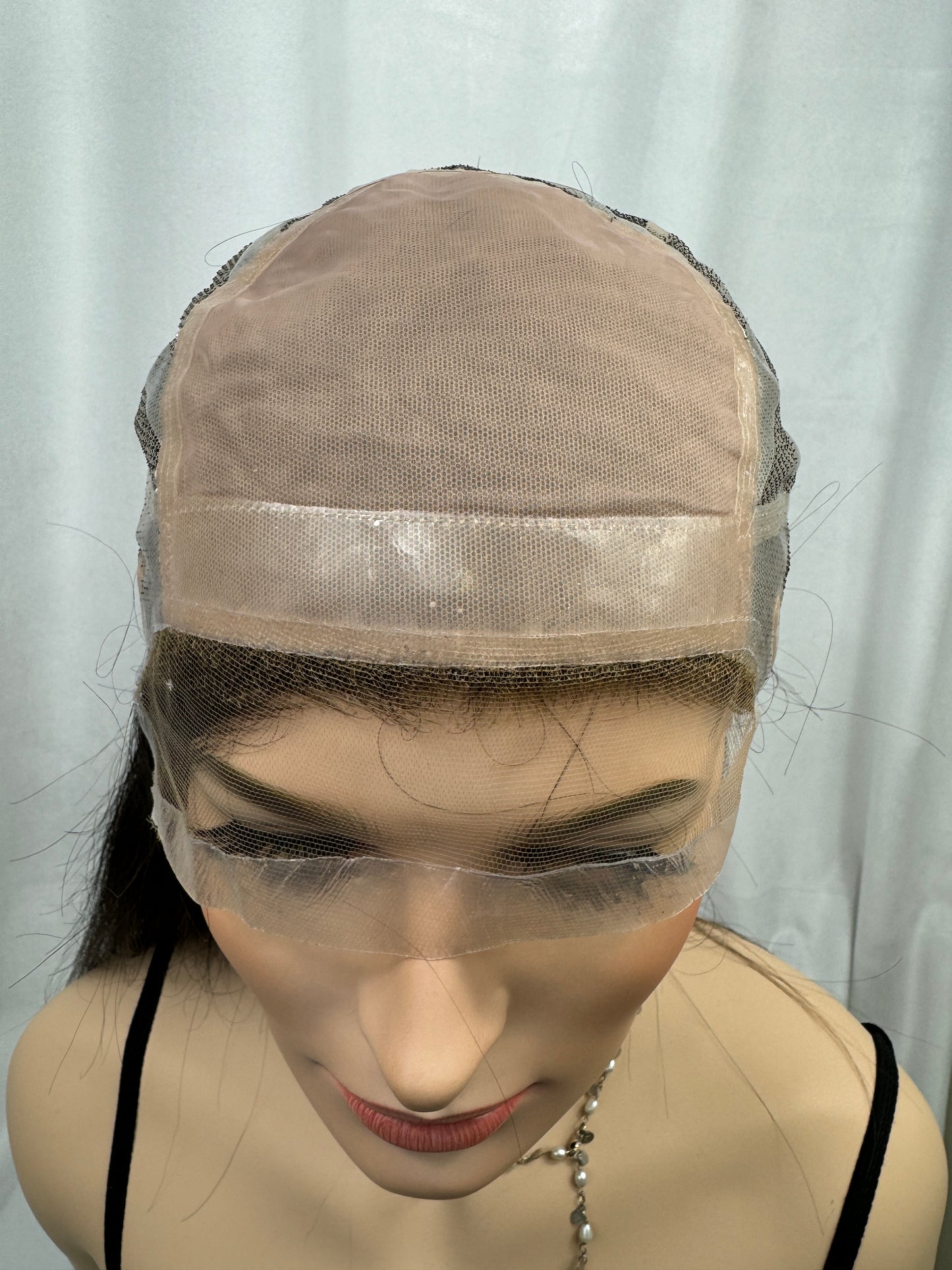 **FINAL SALE** #410 FULLY HAND TIED Highest Quality Remy Human Hair Medical “Gripper” Cap (M) 23”