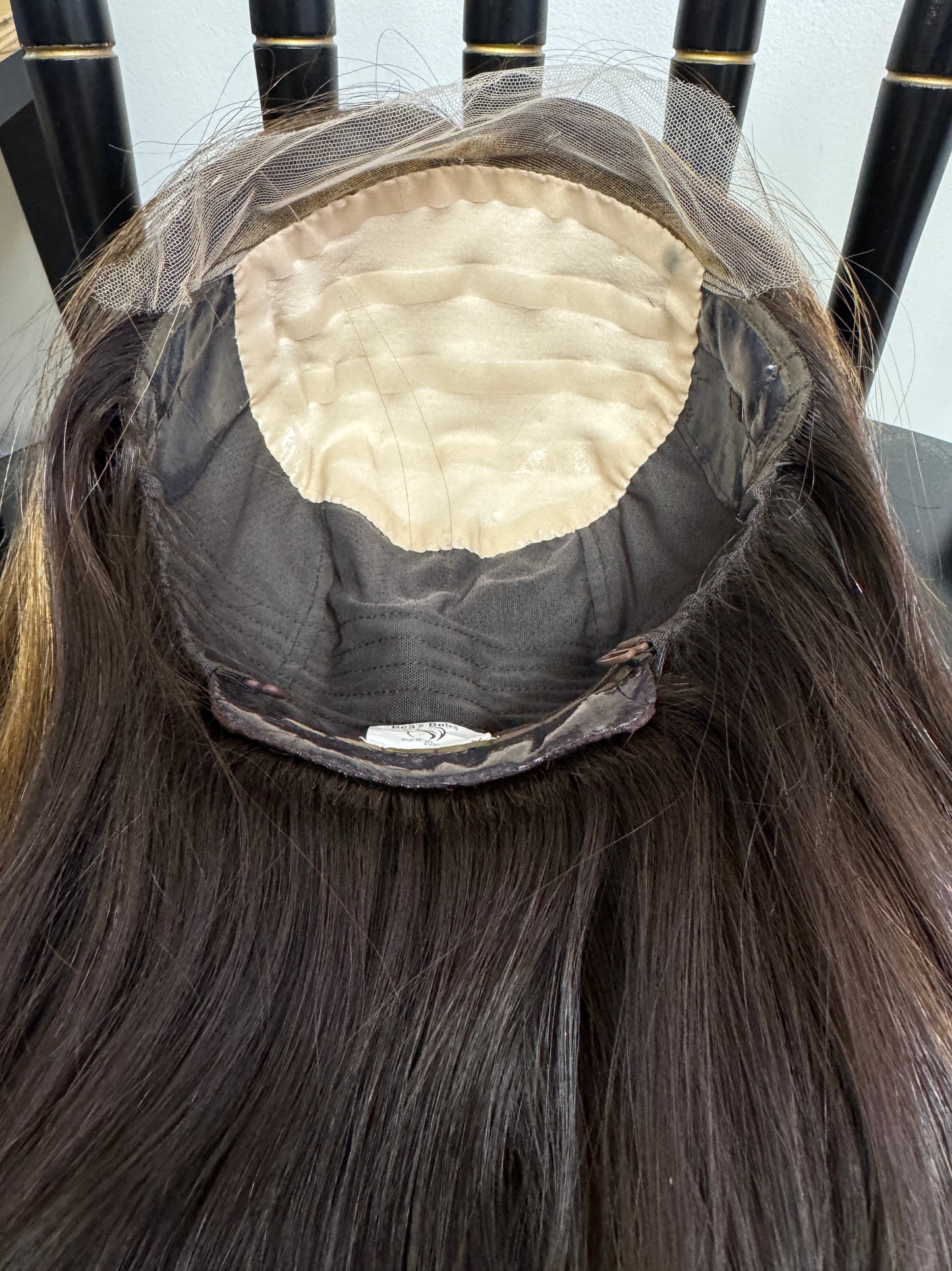 #442 **FINAL SALE**Highest Quality Remy Human Hair Medical Cap Silk Top Lace Front Wig with extra light density and very thin, light silk top with lace front(S) 15”