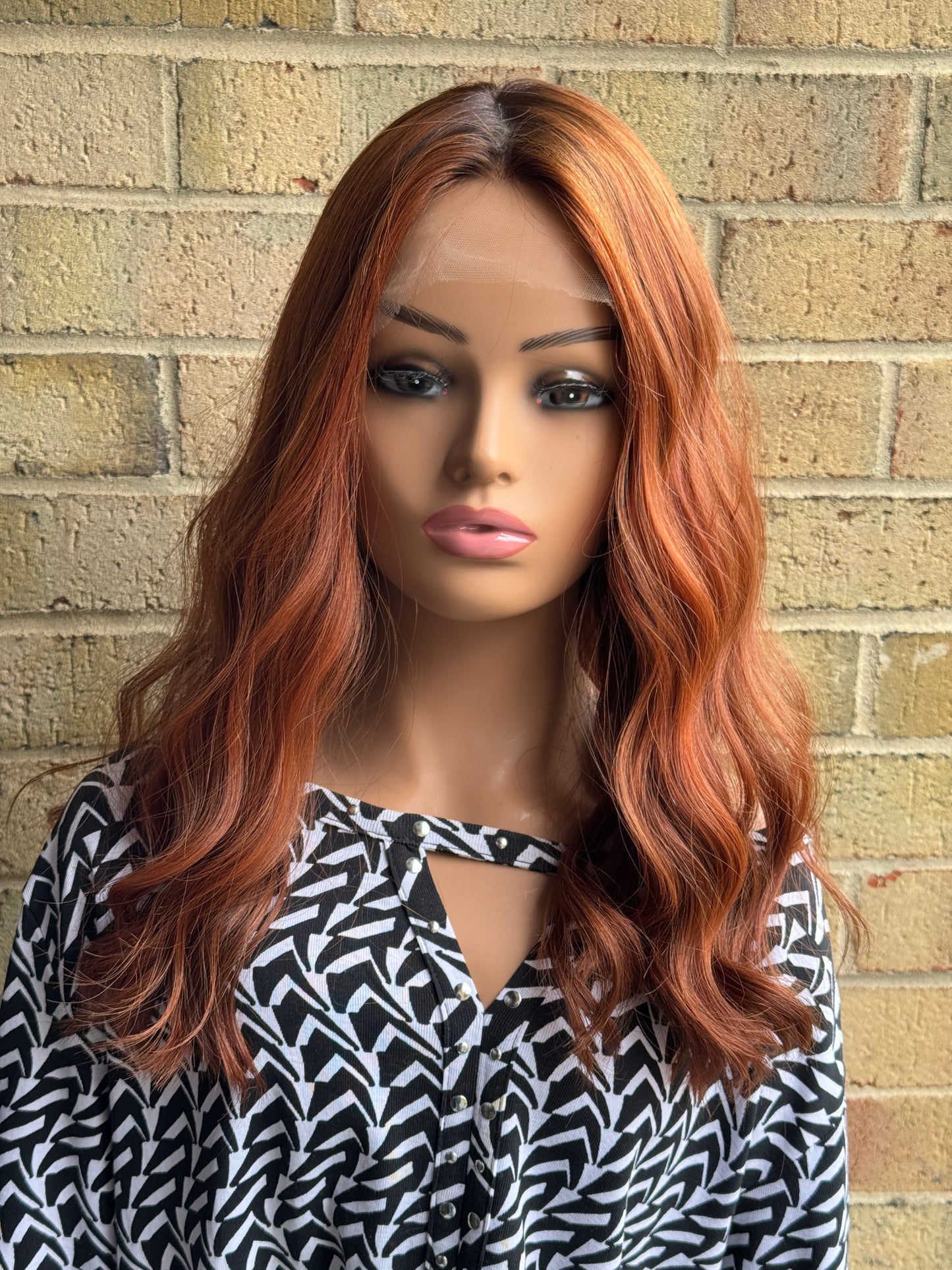 #450 highest quality Remy human hair medical cap Silk Top Lace Front Wig (M) 20/21”