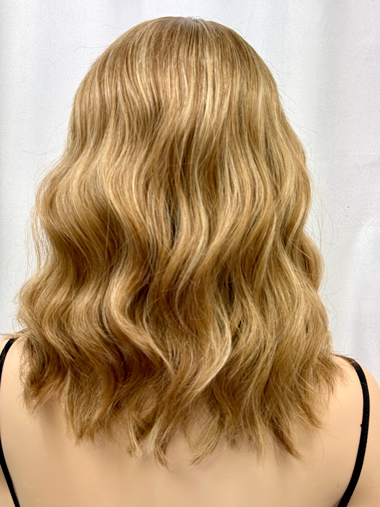 **FINAL SALE** #416 Highest Quality Remy Human Hair EXTRA LIGHT AND LOW DENSITY Medical Cap French drawn silk top with lace front (S) 16”