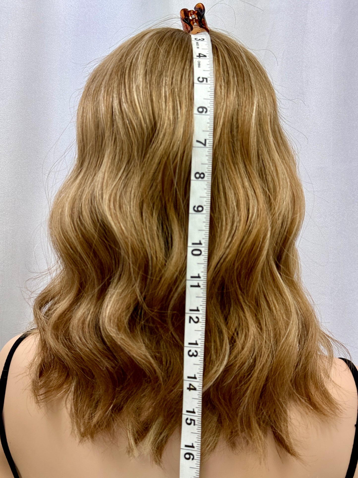 **FINAL SALE** #416 Highest Quality Remy Human Hair EXTRA LIGHT AND LOW DENSITY Medical Cap French drawn silk top with lace front (S) 16”