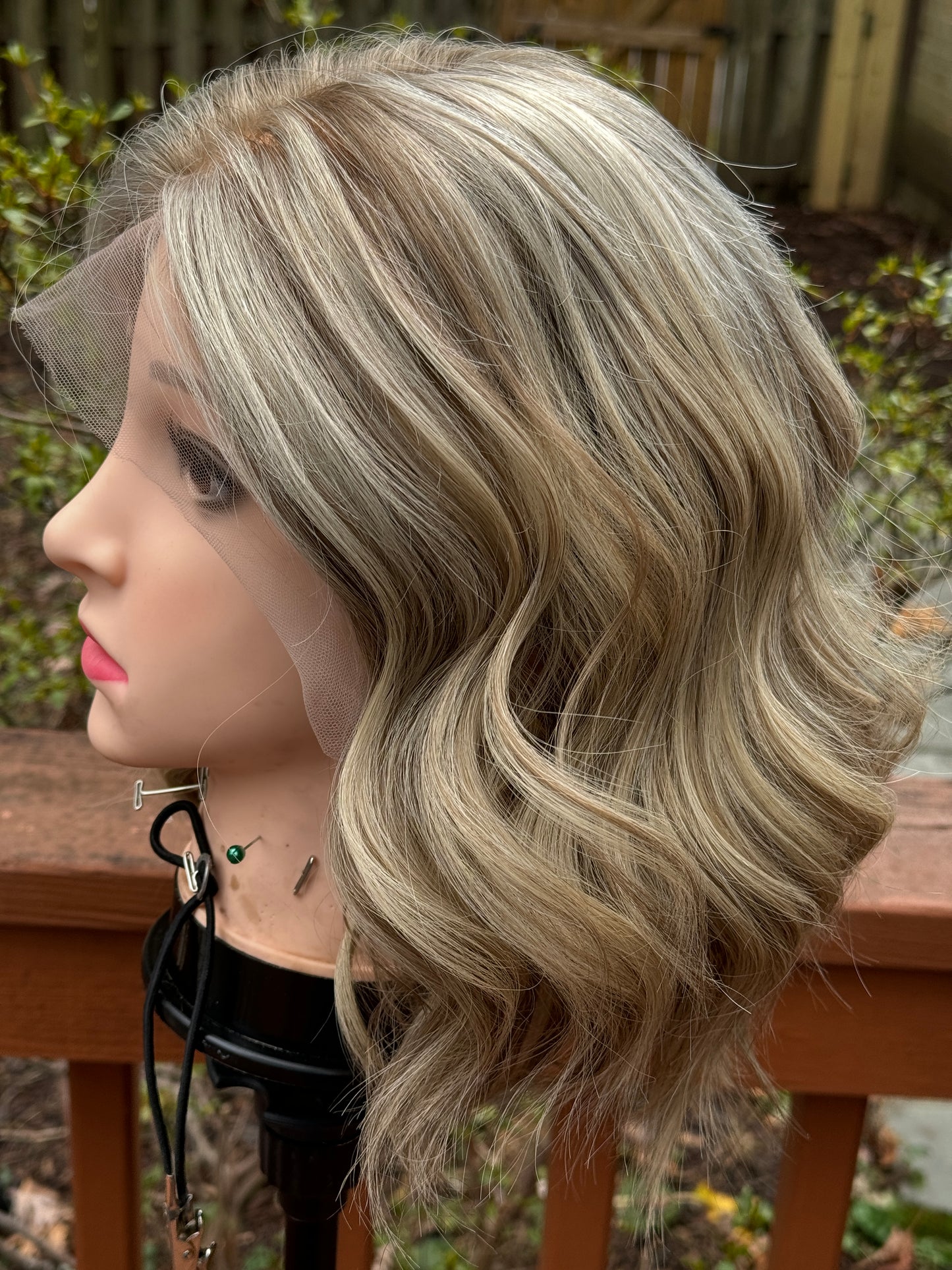 #324 **Final Sale** Highest Quality Remy Human Hair Lace Top Kosher Wig (M)15”