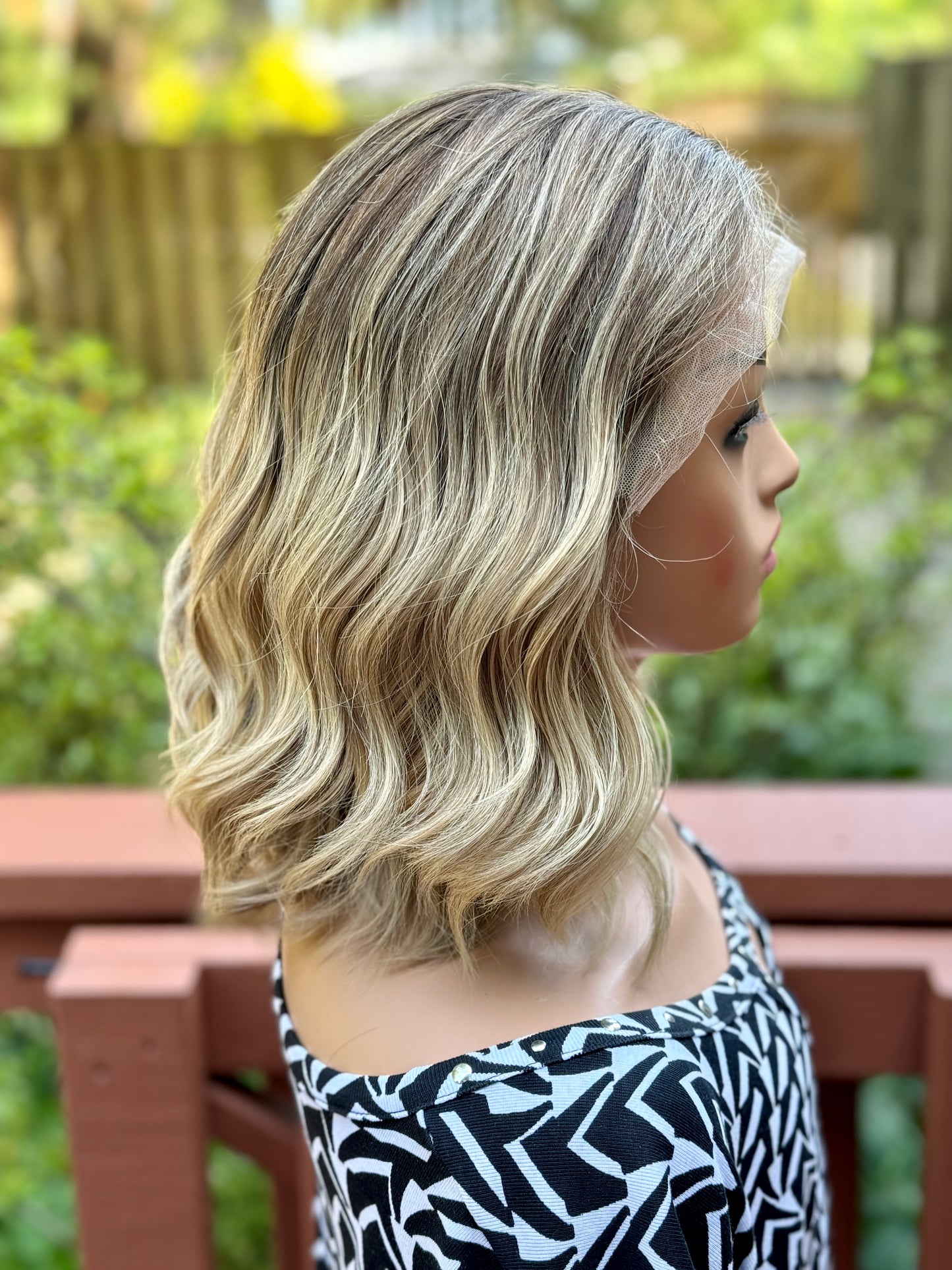 **FINAL SALE**#418 Highest Quality Remy Human Hair Lace Top Wig (S/XS)15"