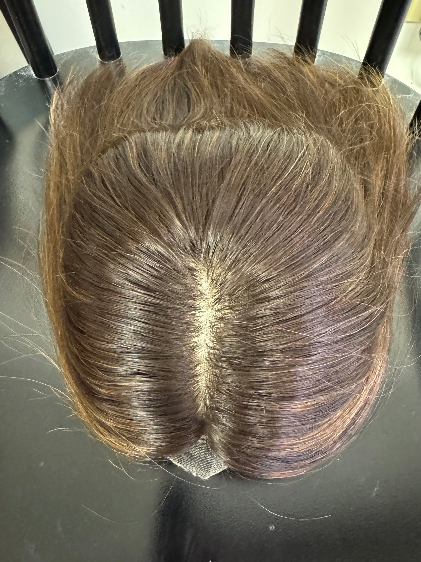 #442 **FINAL SALE**Highest Quality Remy Human Hair Medical Cap Silk Top Lace Front Wig with extra light density and very thin, light silk top with lace front(S) 15”